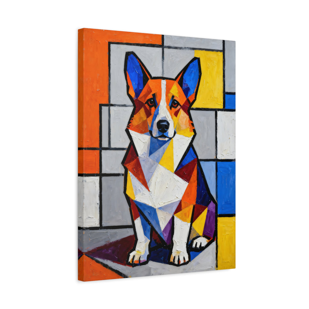 Corgi Canvas Wall Art | Living Work of Art Collection | Cubist Style Print