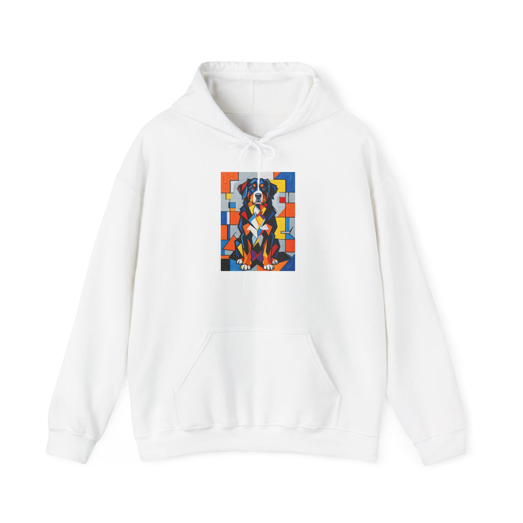 Bernese Mountain Dog Hoodie | Living Work of Art Collection | Cubist Style