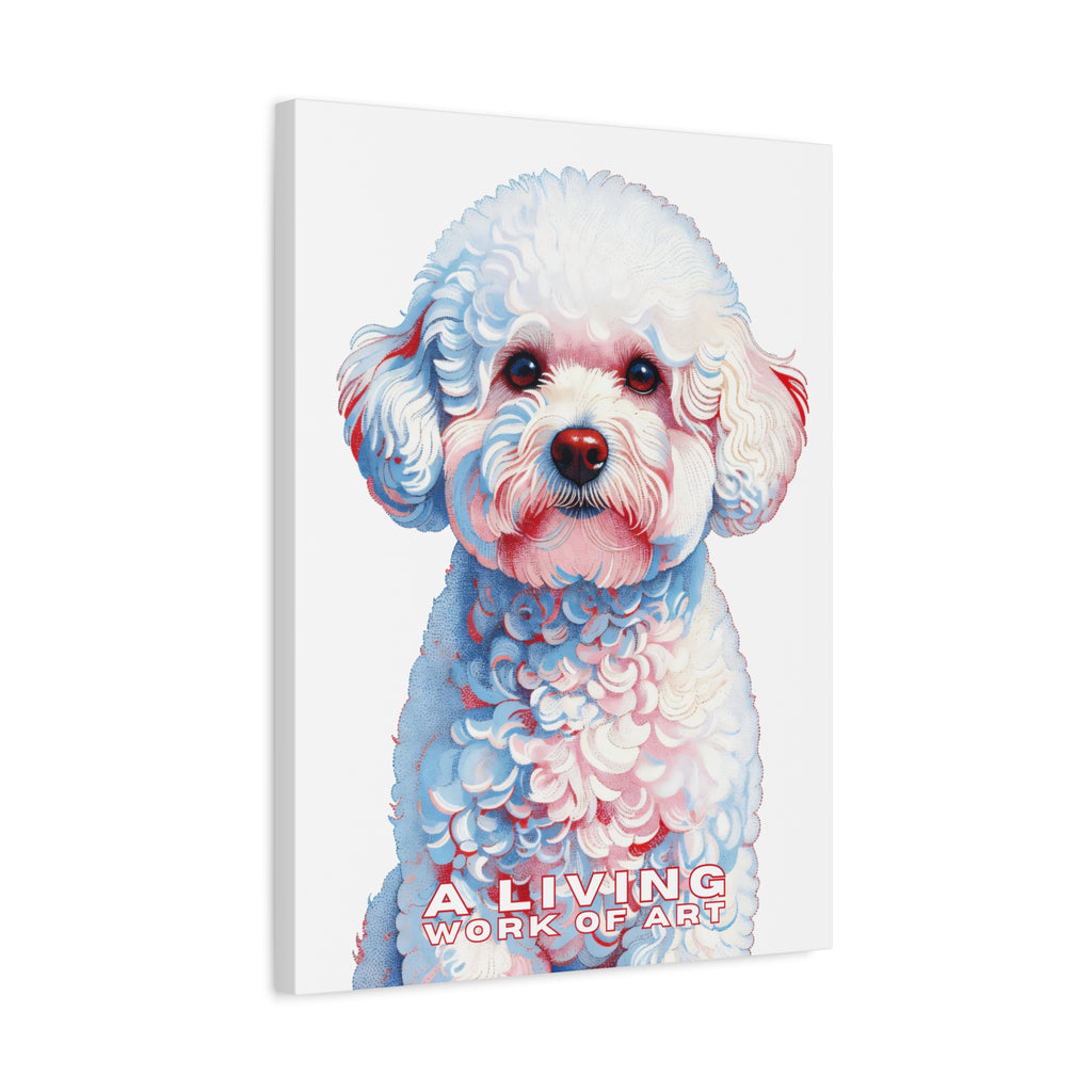 Bichon Frise Canvas Wall Art | Living Work of Art Collection | Pointillism Style Print