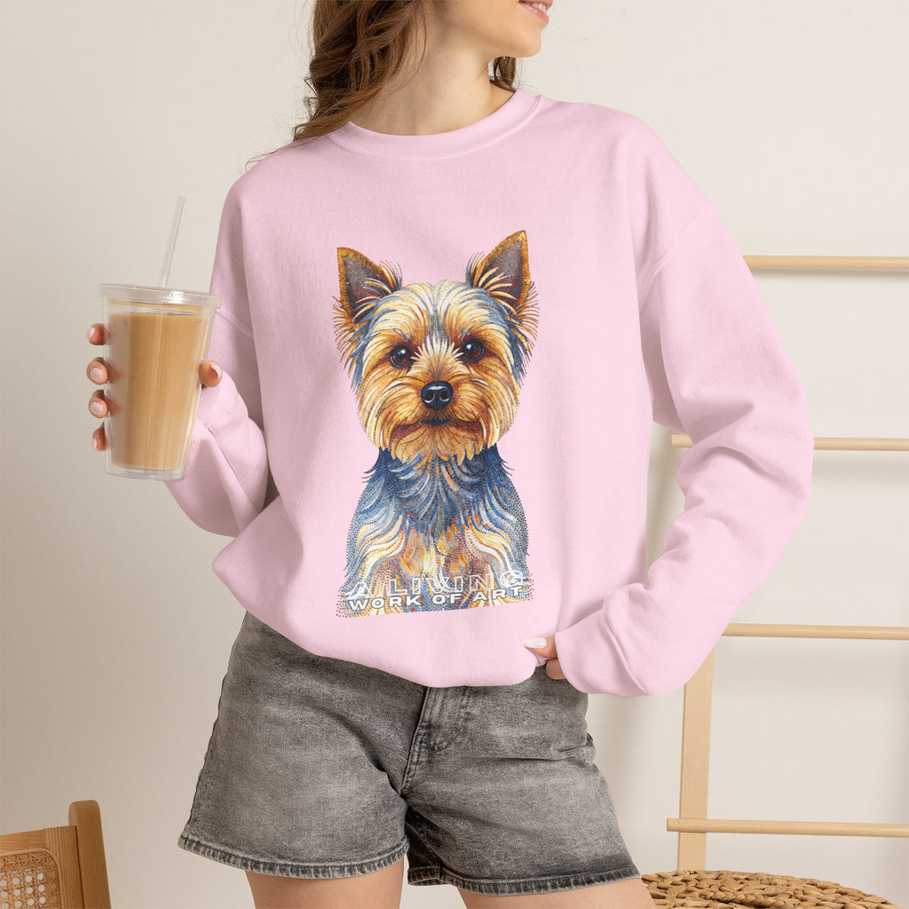 Yorkshire Terrier Sweatshirt | Living Work of Art Collection | Pointillism Style