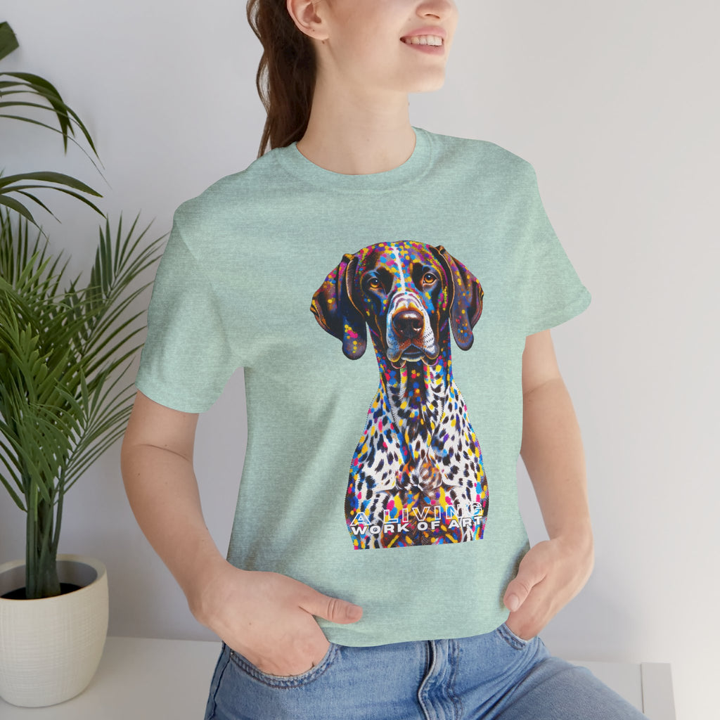German Shorthaired Pointer T Shirt | Living Work of Art Collection | Pointillism Style