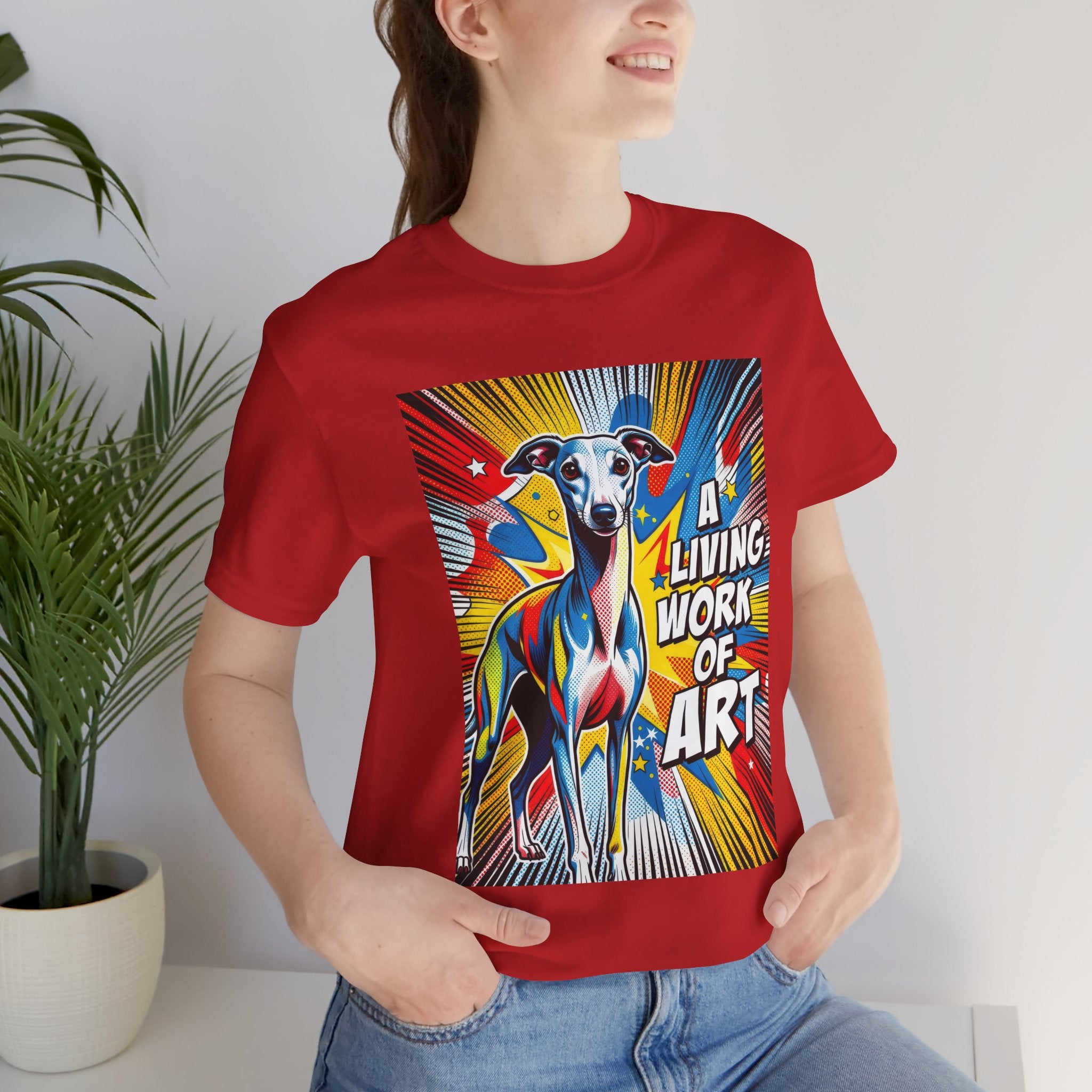 Whippet T Shirt | Living Work of Art Collection | Pop Art