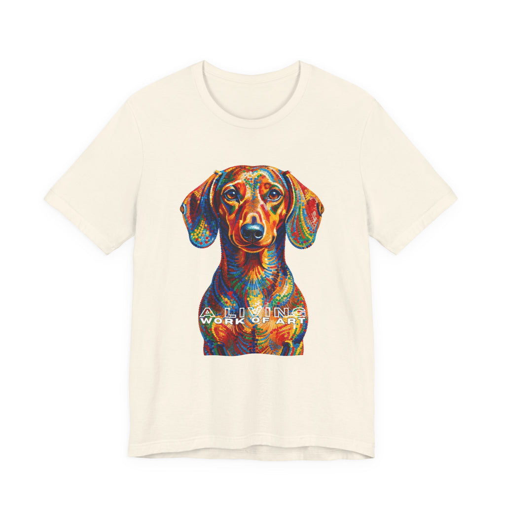 Dachshund T Shirt | Living Work of Art Collection | Pointillism Style