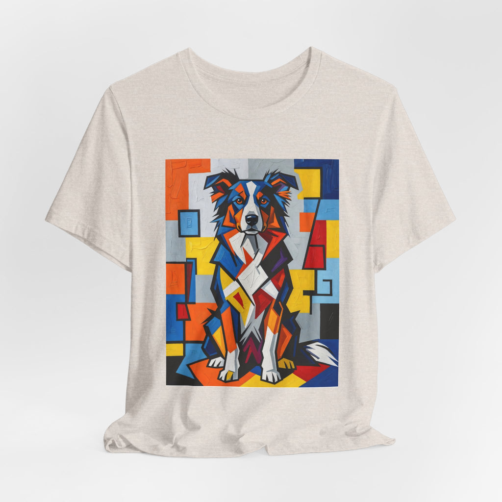 Border Collie T Shirt | Living Work of Art Collection | Cubist Style