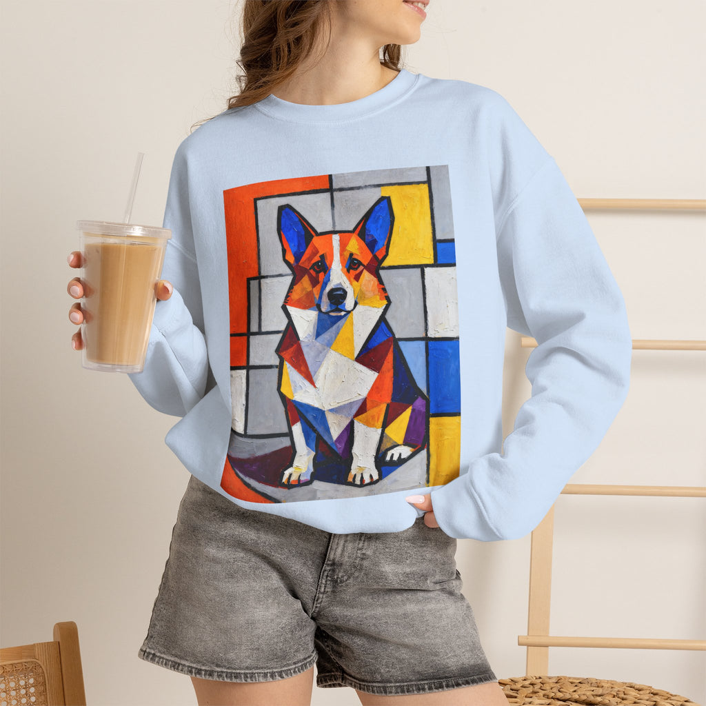 Corgi Sweatshirt | Living Work of Art Collection | Cubist Style