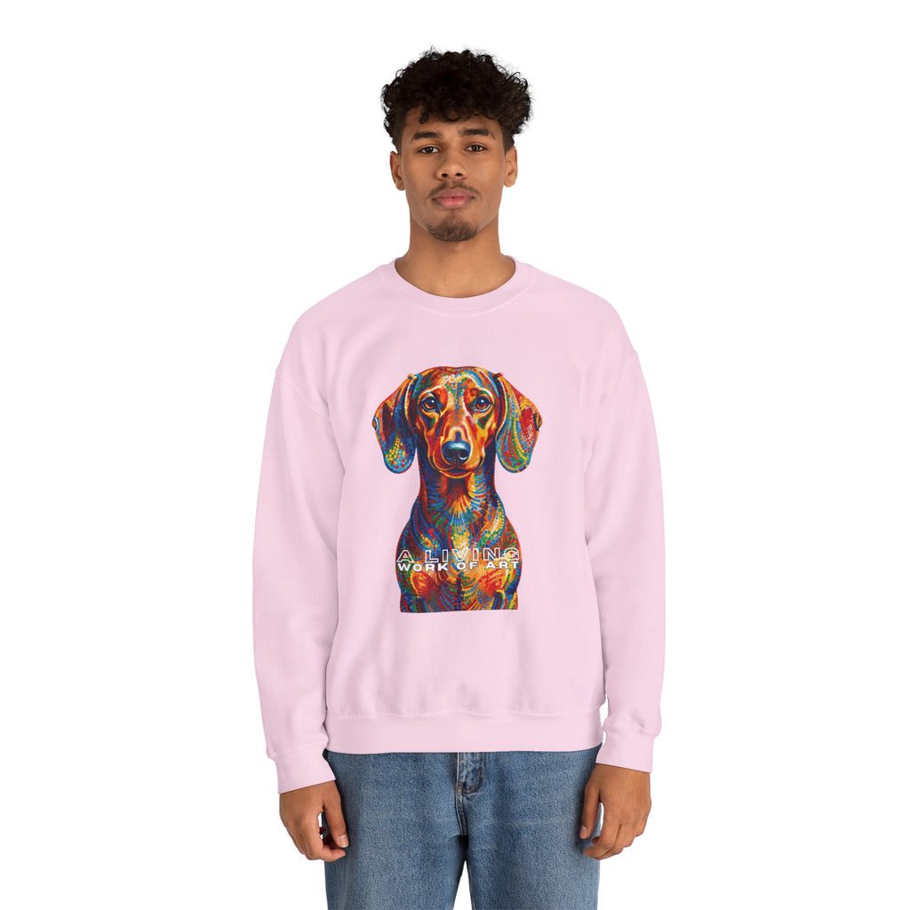 Dachshund Sweatshirt | Living Work of Art Collection | Pointillism Style