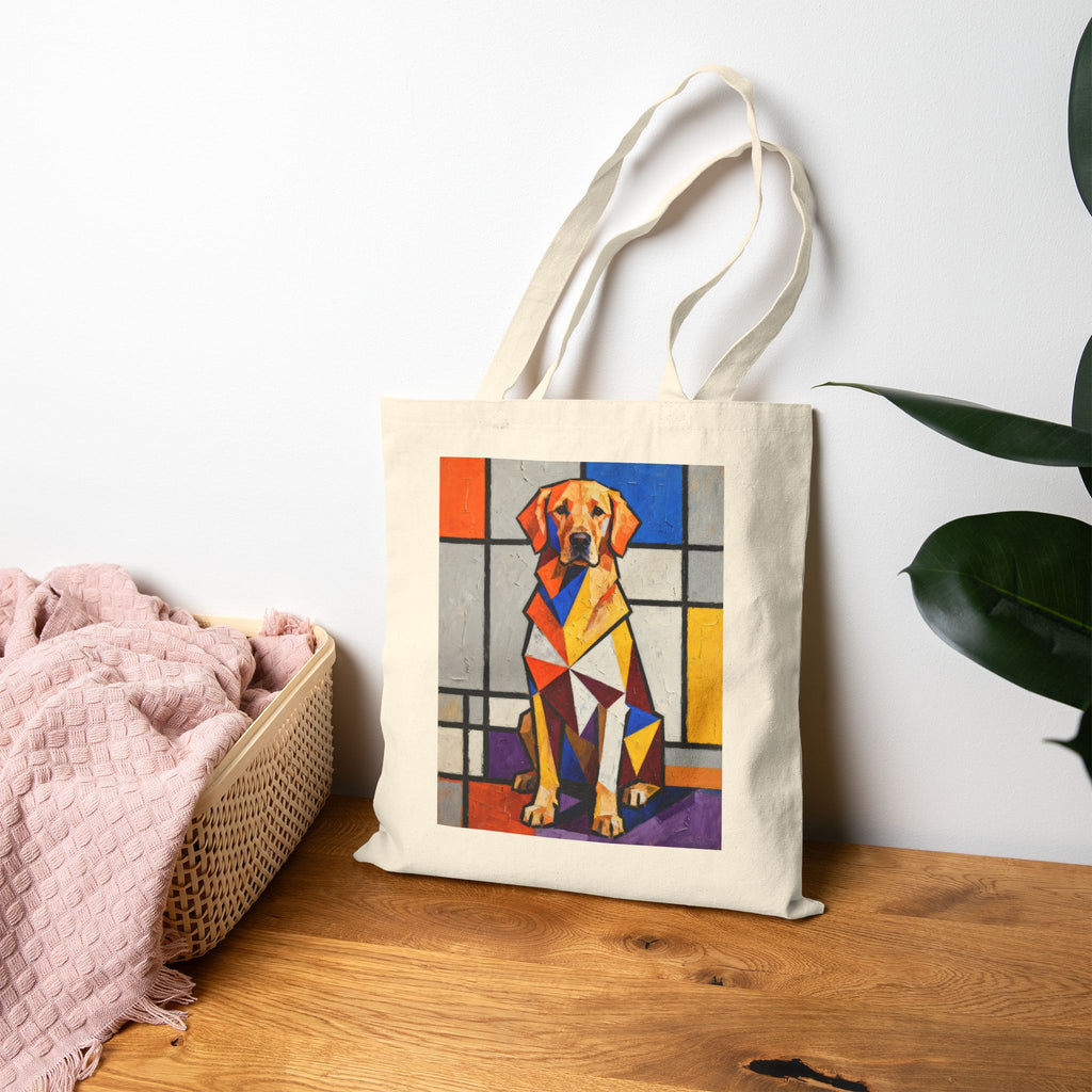 Golden Retriever Tote Bag | Living Work of Art Collection | Cubist Style