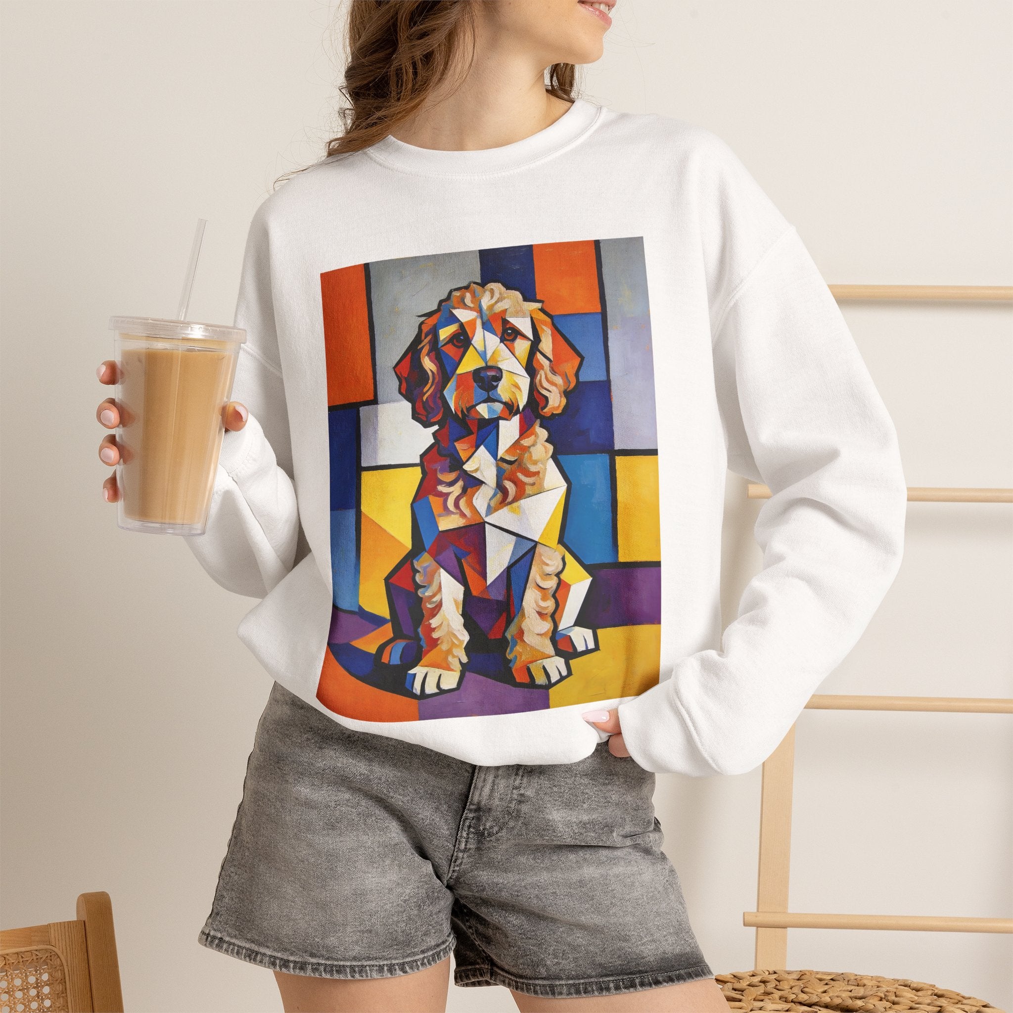 Cockapoo Sweatshirt | Living Work of Art Collection | Cubist Style