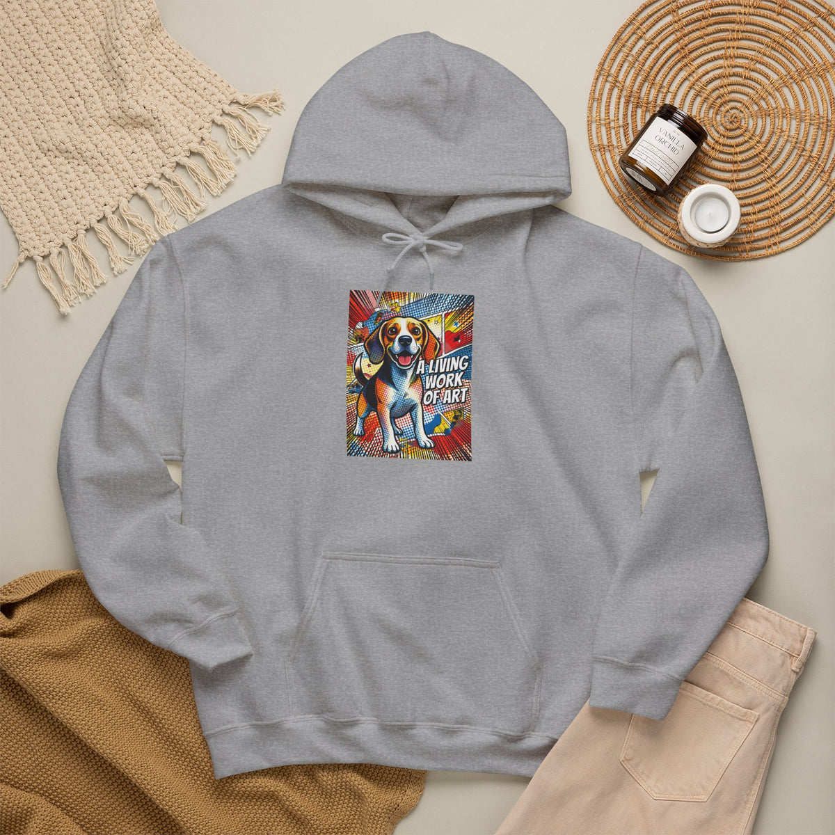 Beagle Hoodie | Living Work of Art Collection | Pop Art Style