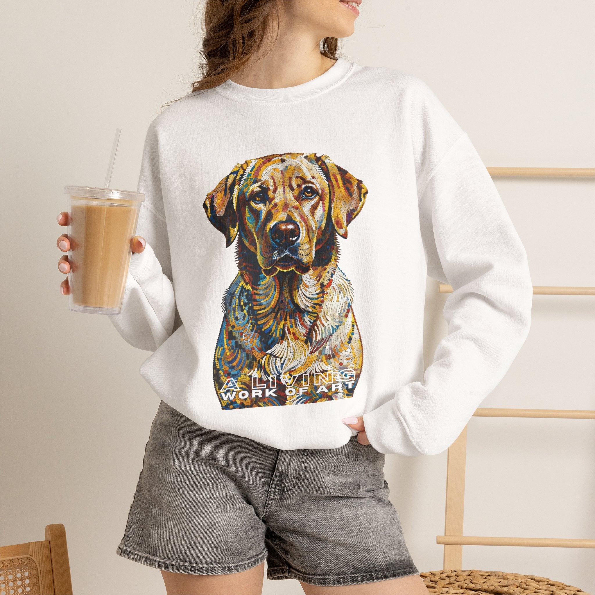 Labrador Retriever Sweatshirt | Living Work of Art Collection | Pointillism Style