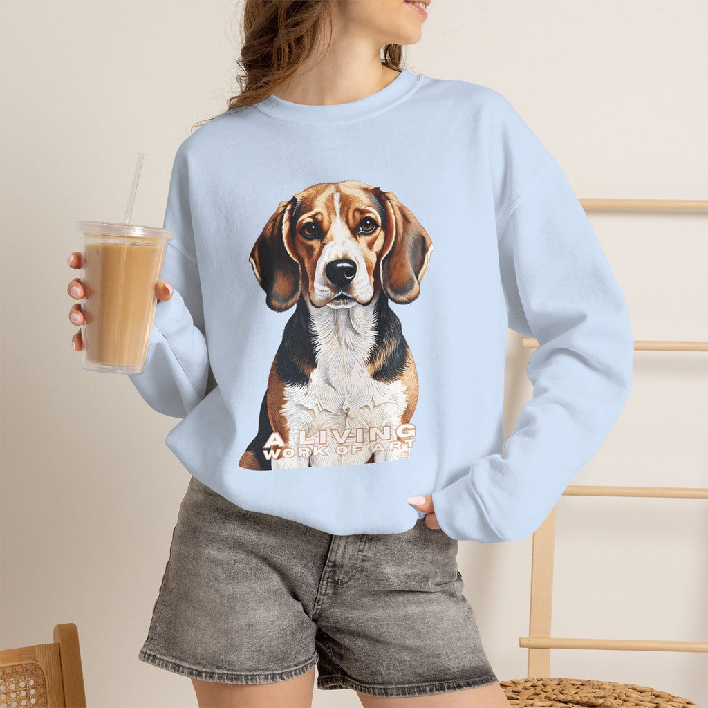 Beagle Sweatshirt | Living Work of Art Collection | Pointillism Style