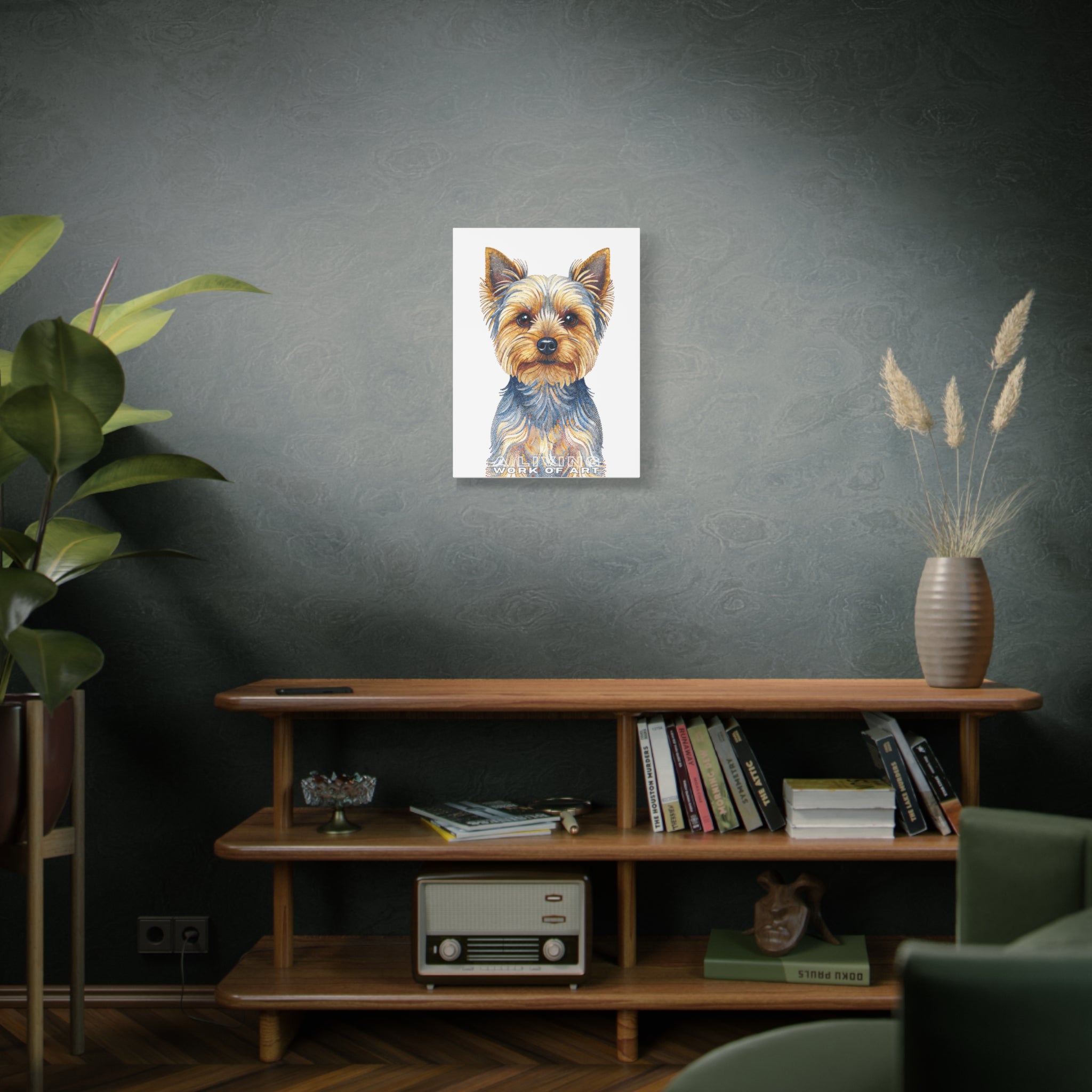 Yorkshire Terrier Canvas Wall Art | Living Work of Art Collection | Pointillism Style Print