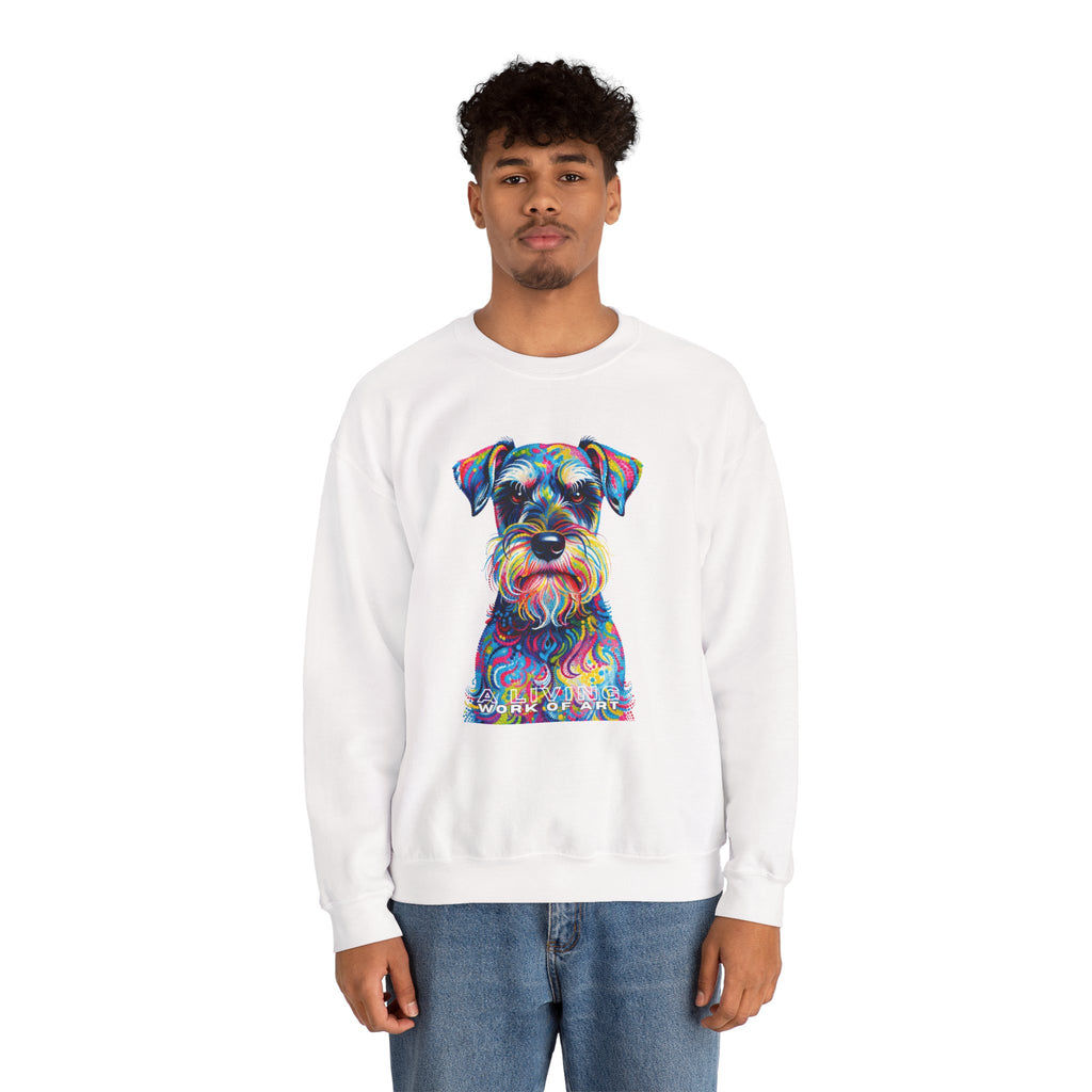 Schnauzer Sweatshirt | Living Work of Art Collection | Pointillism Style