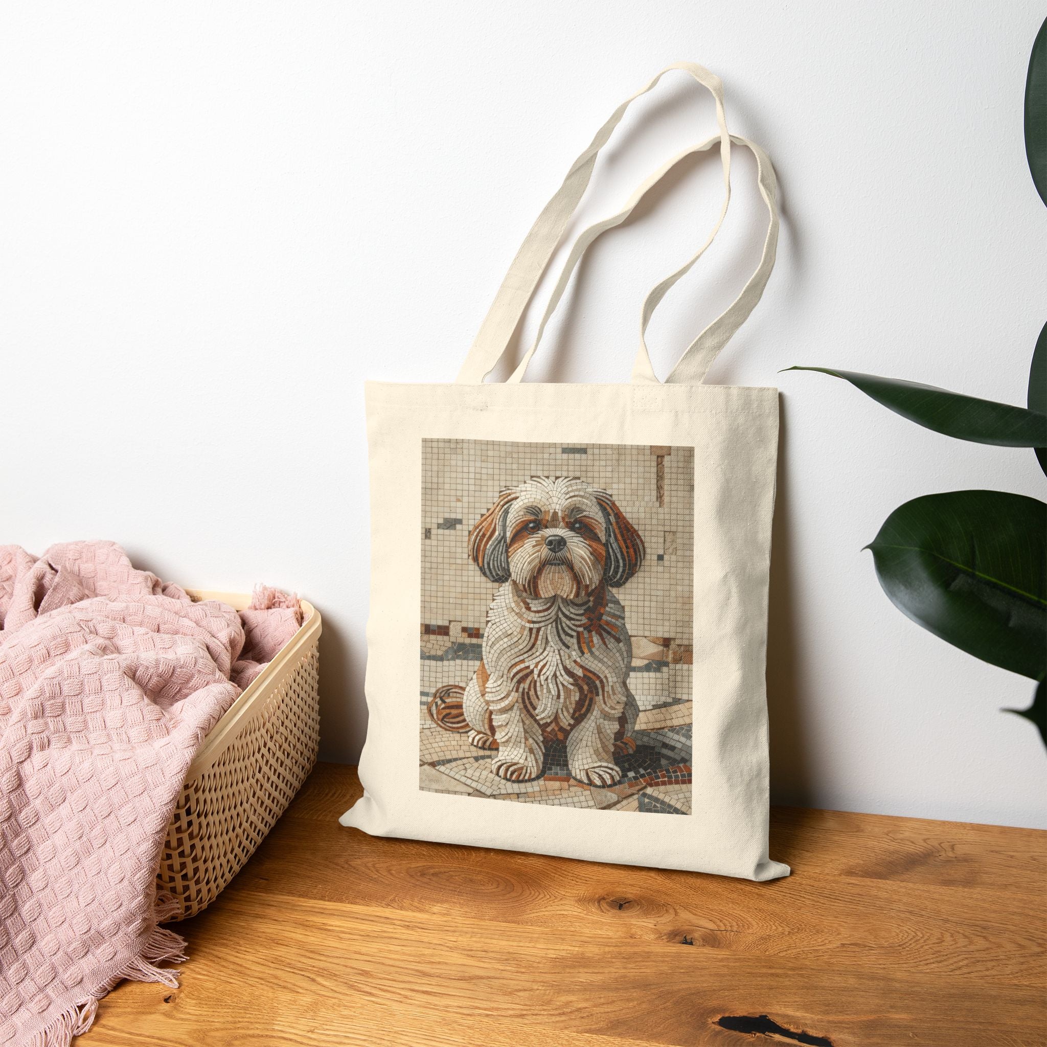 Shih Tzu Tote Bag | Living Work of Art Collection | Mosaic Style