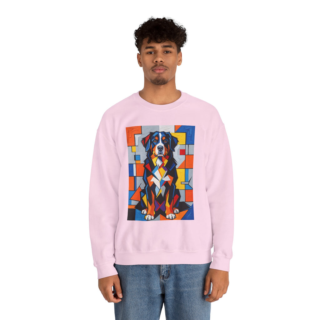 Bernese Mountain Dog Sweatshirt | Living Work of Art Collection | Cubist Style
