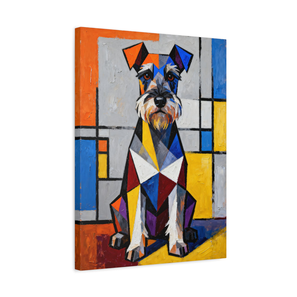 Schnauzer Canvas Wall Art | Living Work of Art Collection | Cubist Style Print