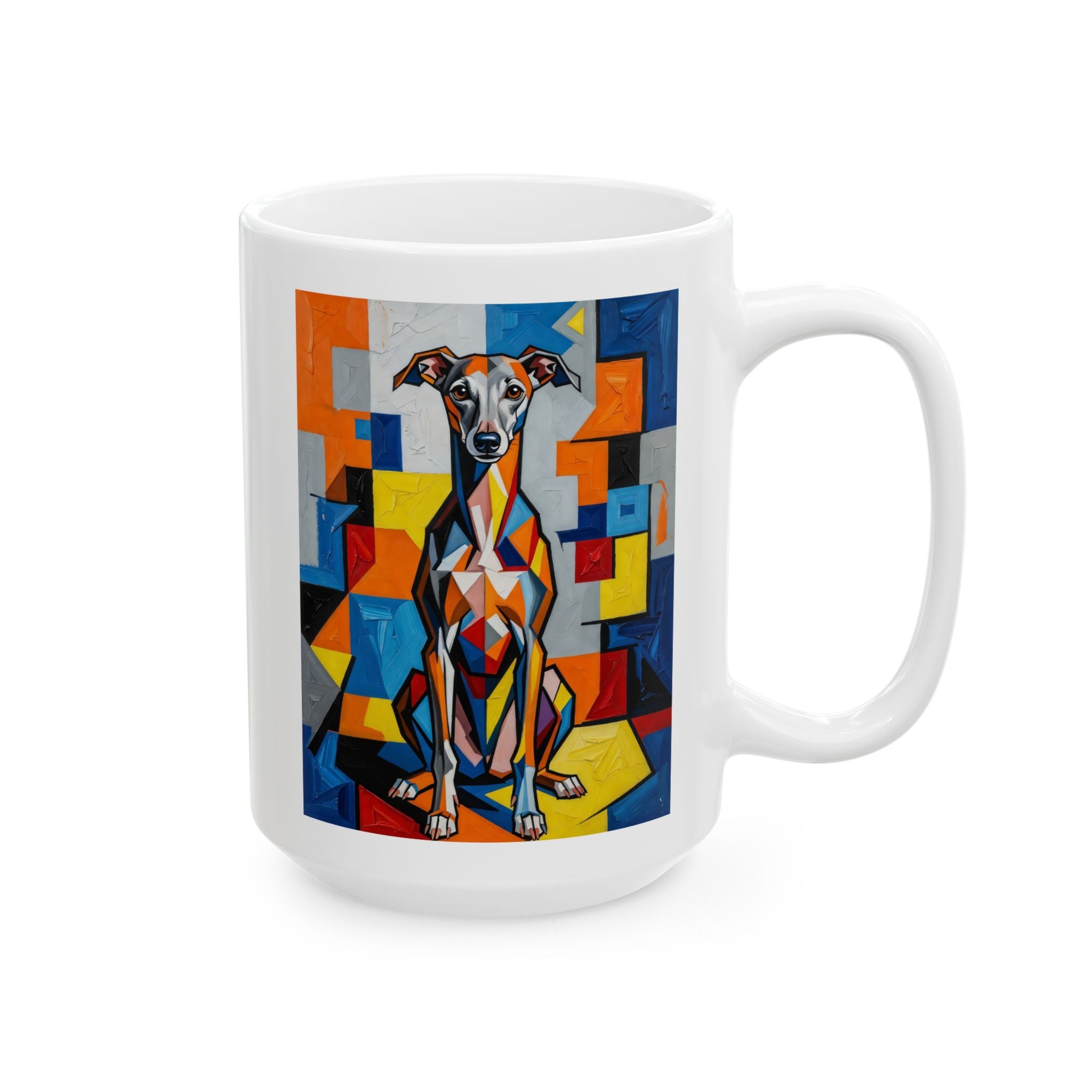 Italian Greyhound Coffee Mug | Living Work of Art Collection | Cubist Style