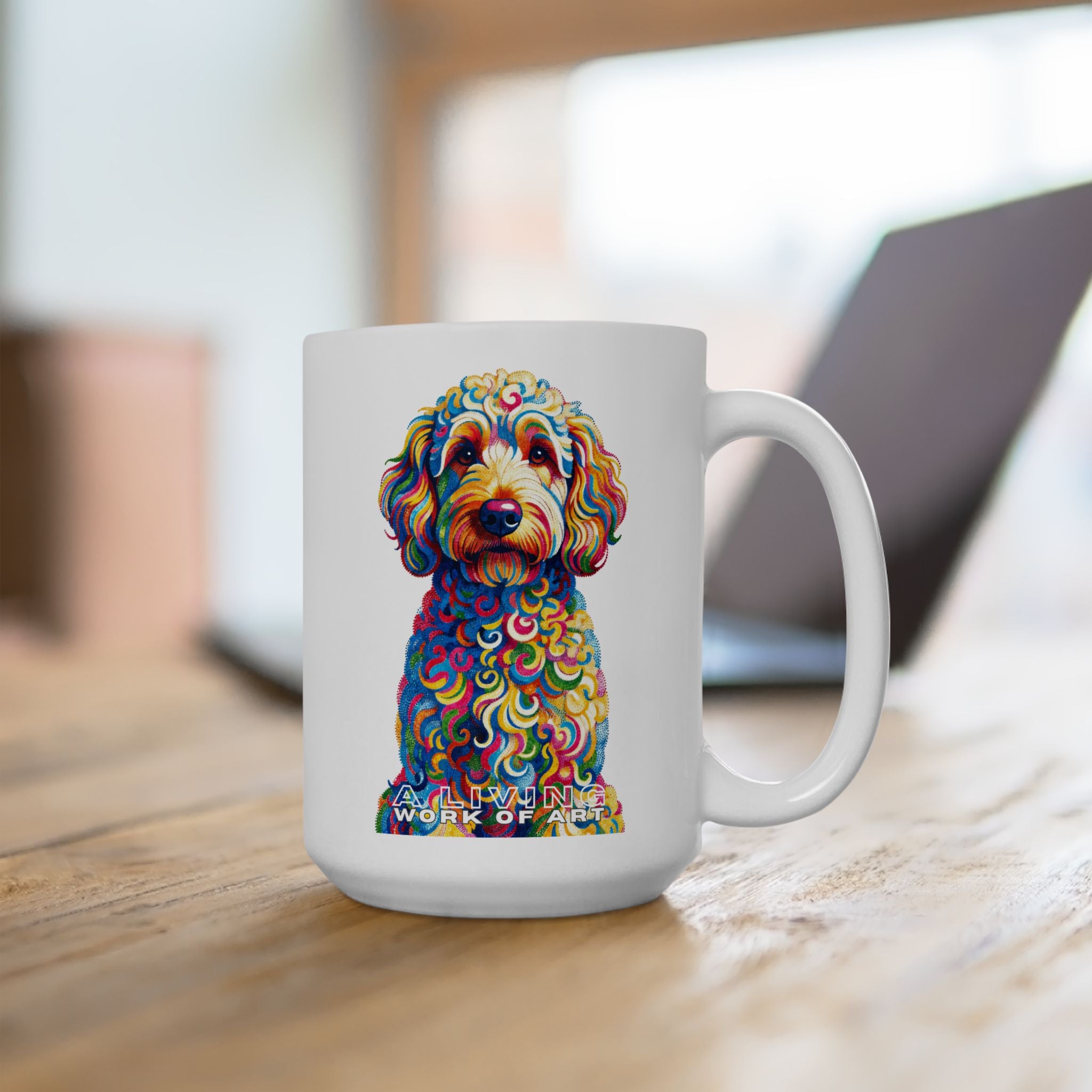 Goldendoodle Coffee Mug | Living Work of Art Collection | Pointillism Style