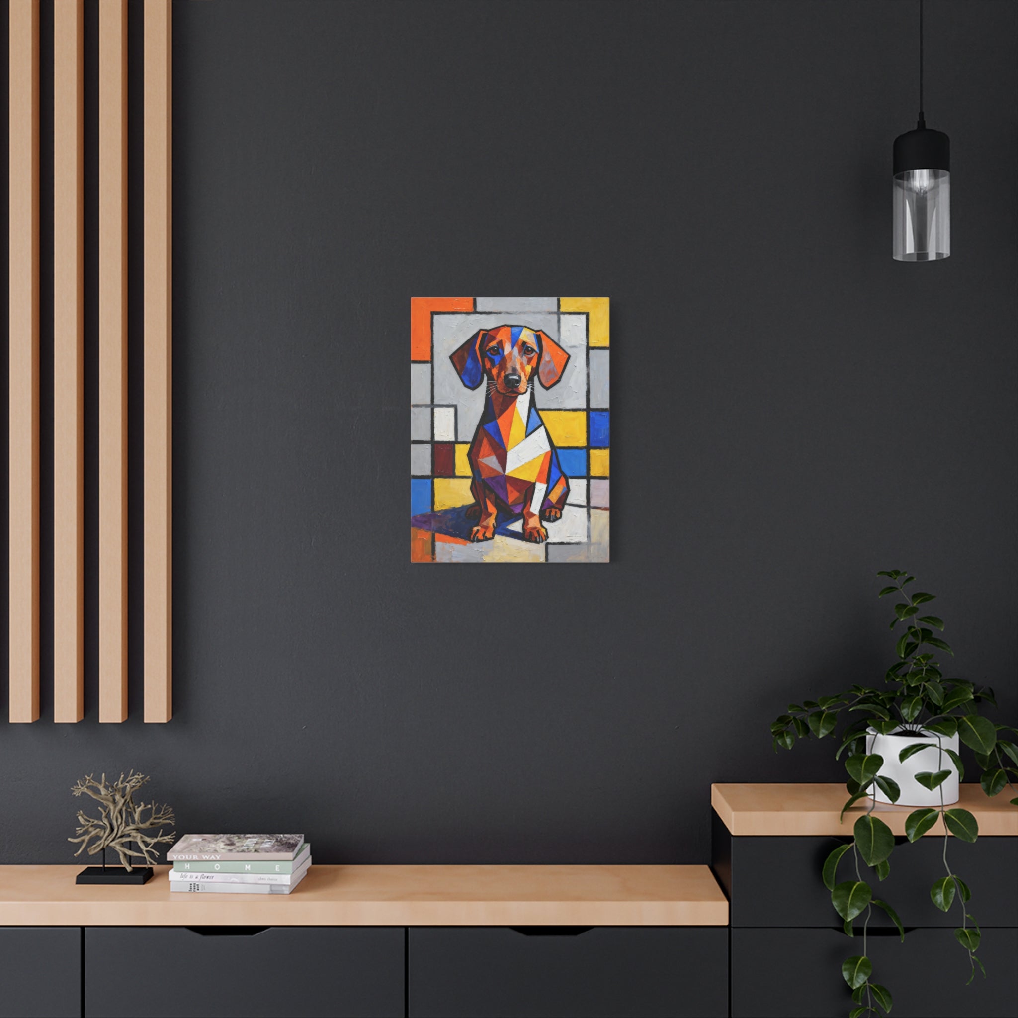 Dachshund Canvas Wall Art | Living Work of Art Collection | Cubist Style Print