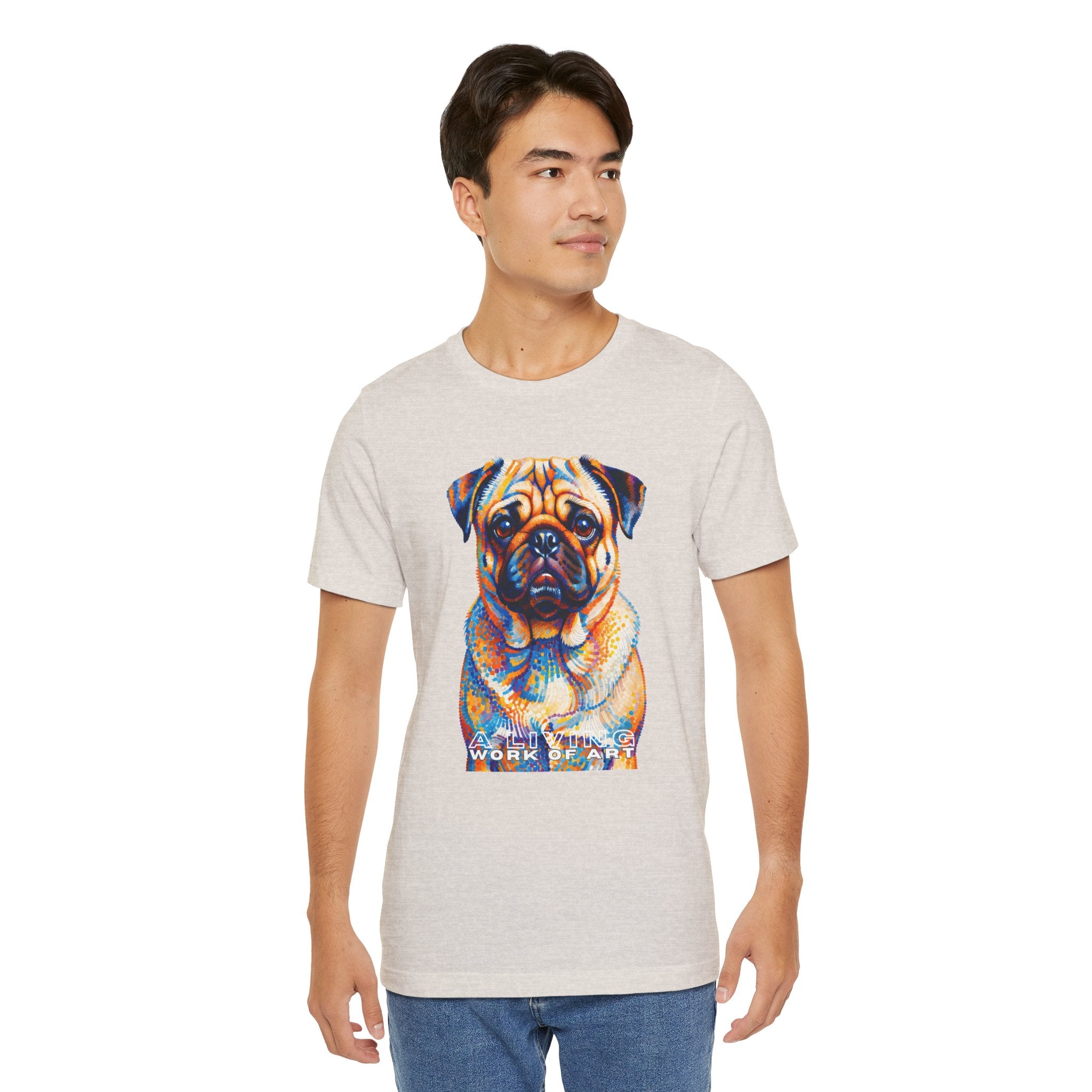 Pug T Shirt | Living Work of Art Collection | Pointillism Style