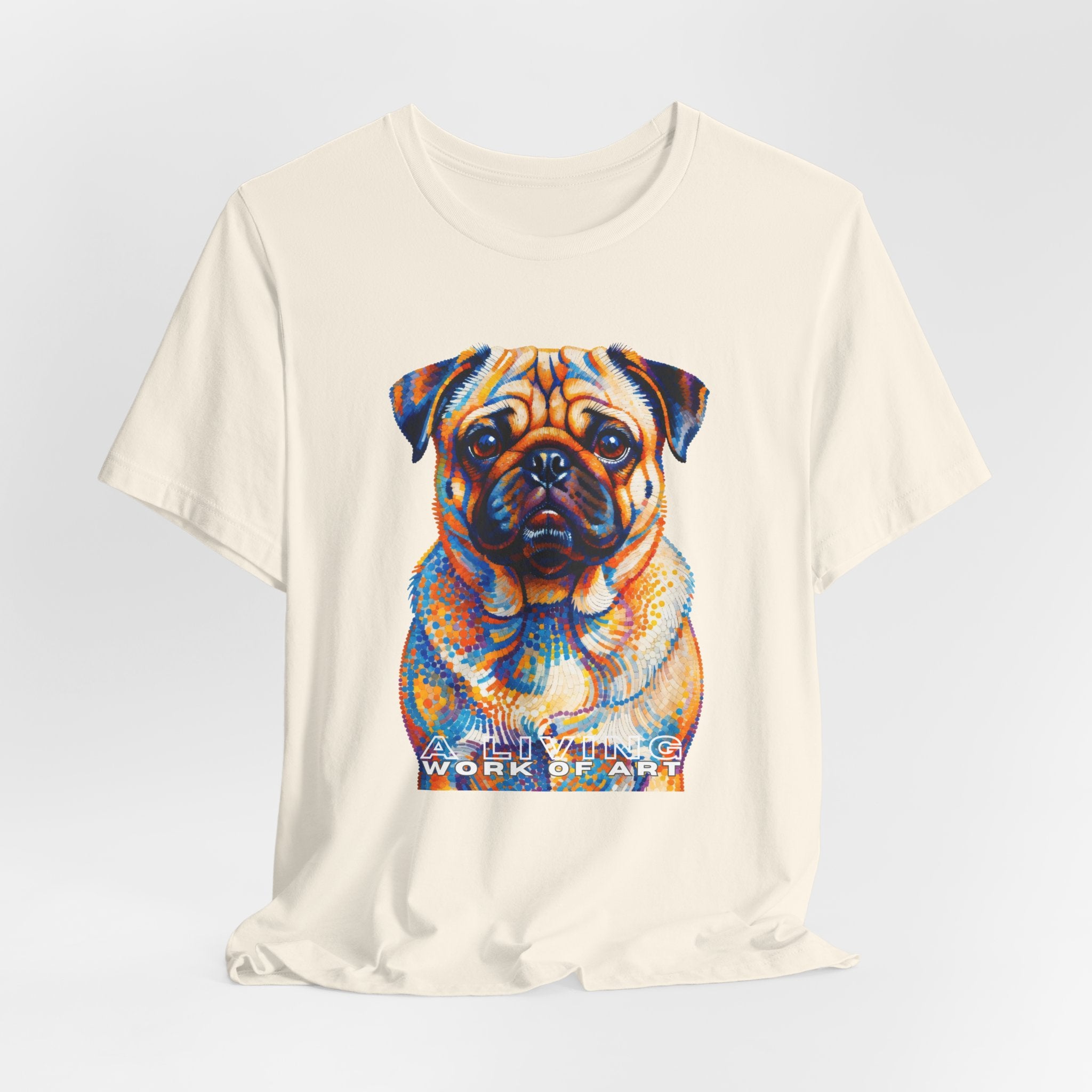 Pug T Shirt | Living Work of Art Collection | Pointillism Style