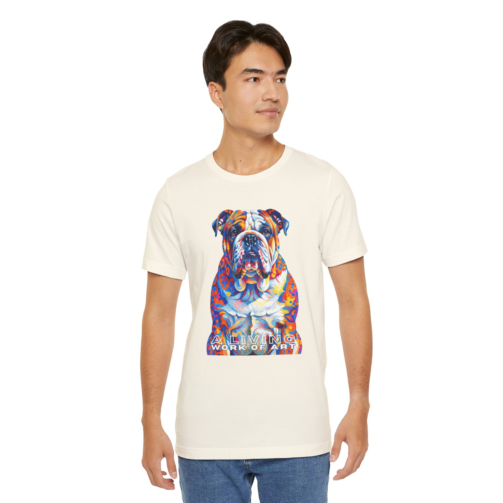 Bulldog T Shirt | Living Work of Art Collection | Pointillism Style