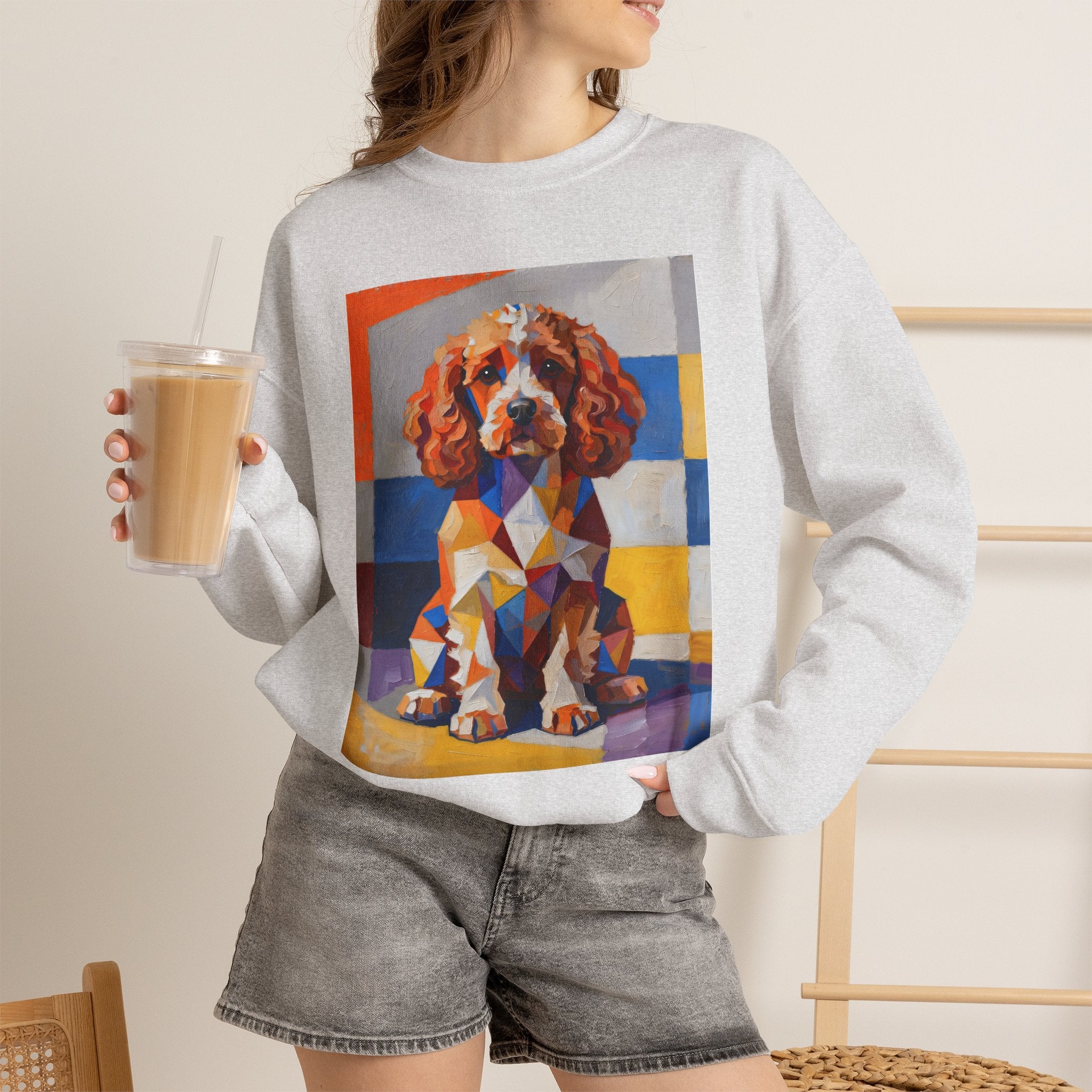 Cavapoo Sweatshirt | Living Work of Art Collection | Cubist Style