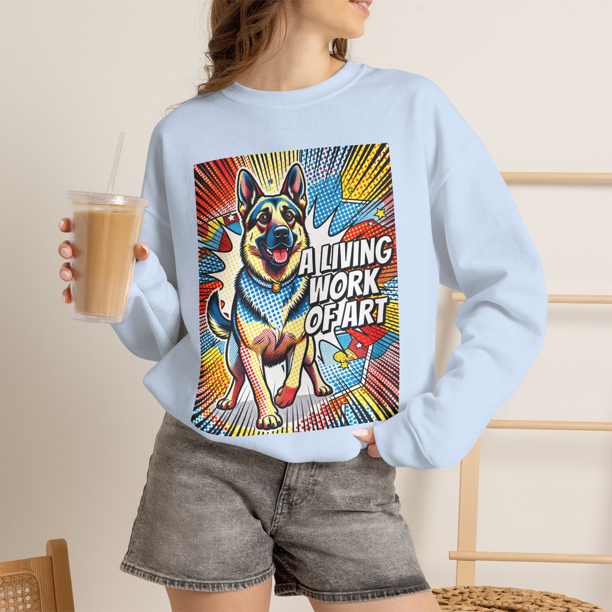 German Shepherd Sweatshirt | Living Work of Art Collection | Pop Art