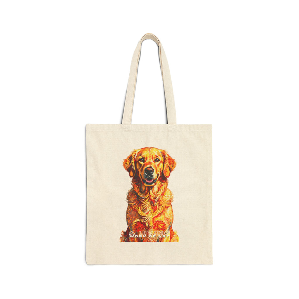 Golden Retriever Tote Bag | Living Work of Art Collection | Pointillism Style