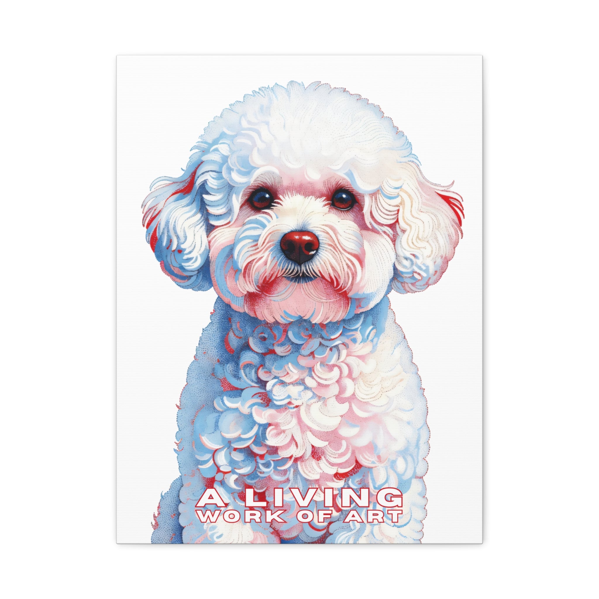 Bichon Frise Canvas Wall Art | Living Work of Art Collection | Pointillism Style Print