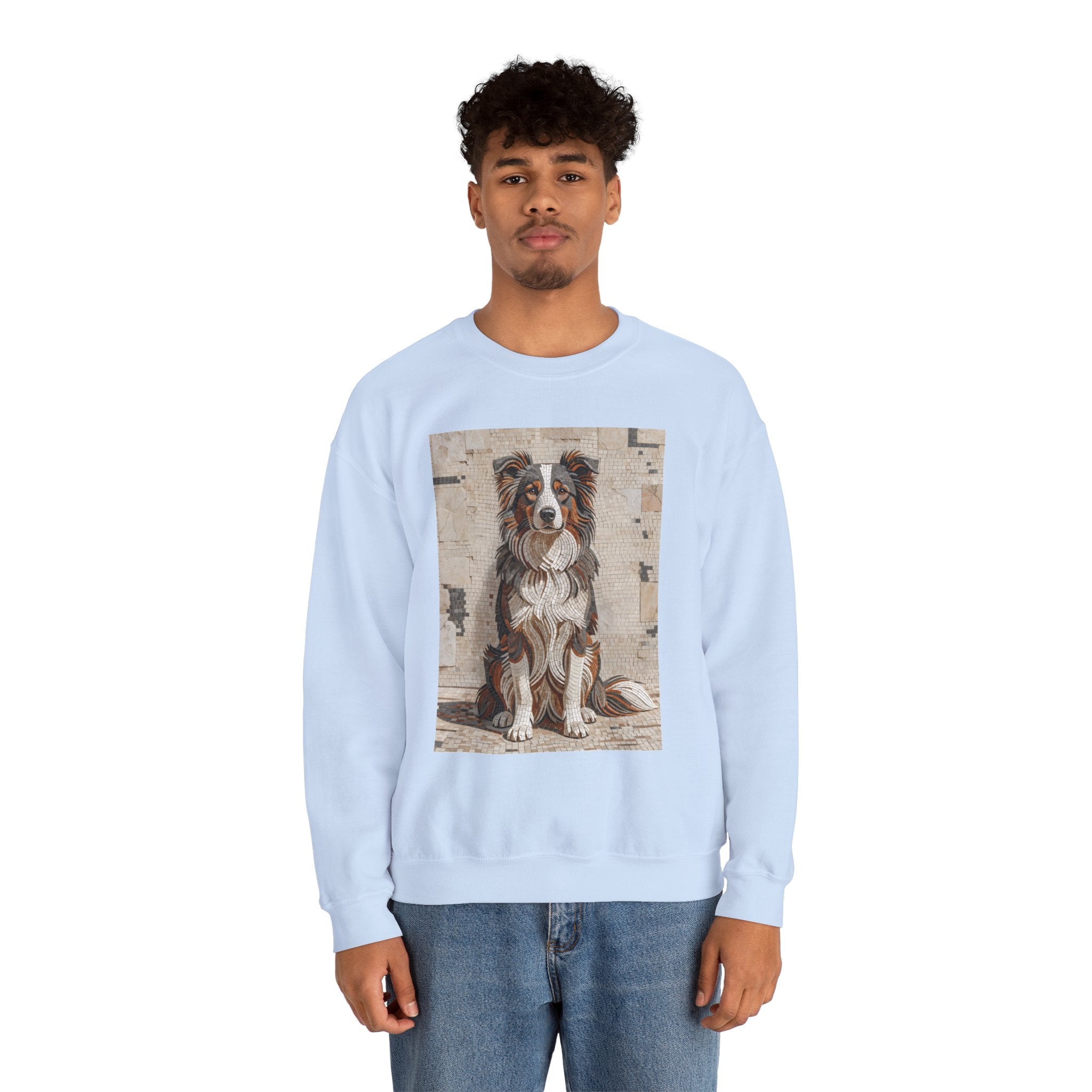 Border Collie Sweatshirt | Living Work of Art Collection | Mosaic Style