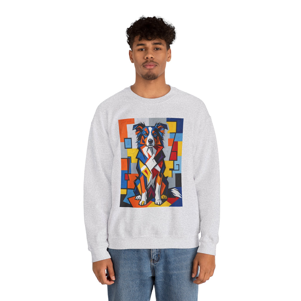 Border Collie Sweatshirt | Living Work of Art Collection | Cubist Style