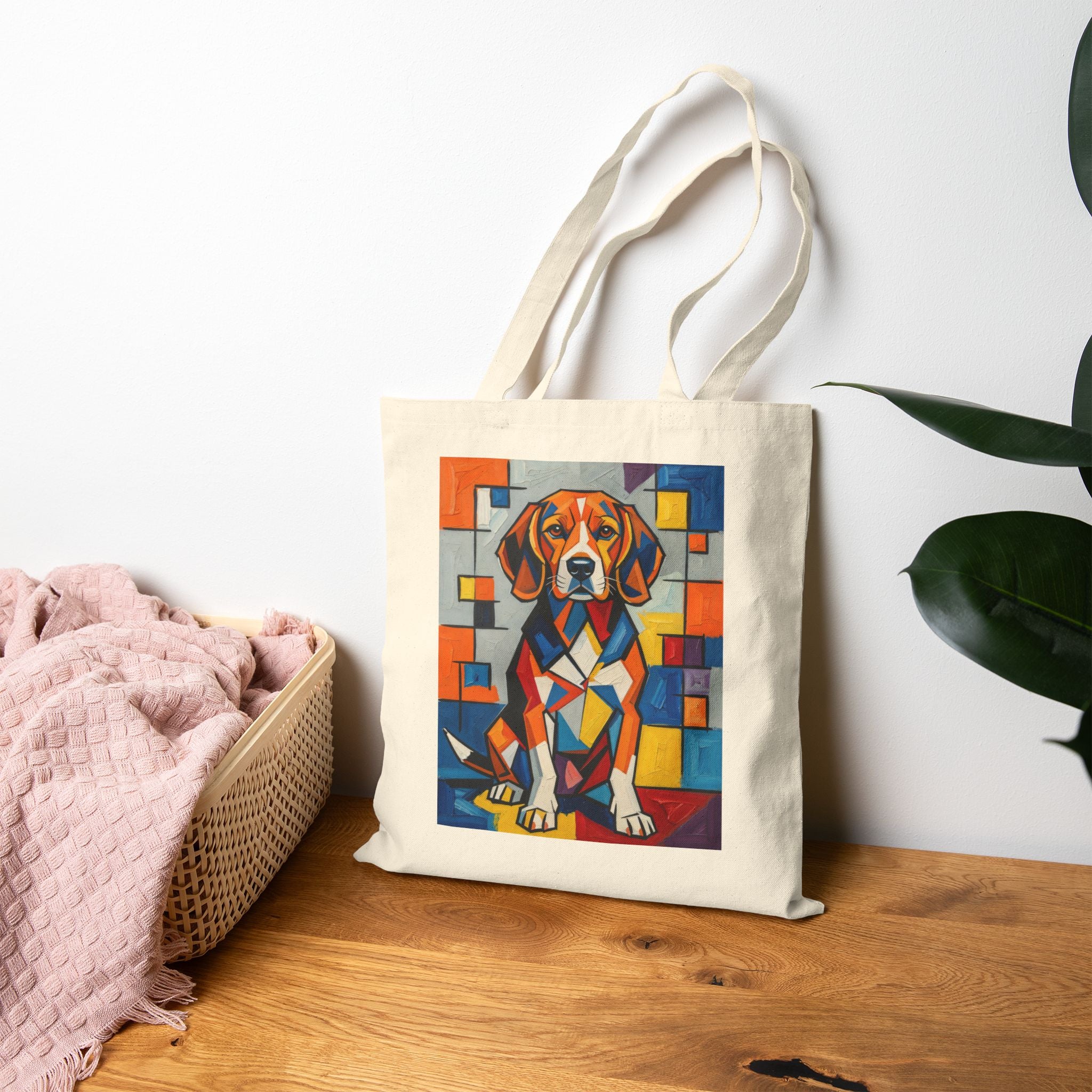Beagle Tote Bag | Living Work of Art Collection | Cubist Style