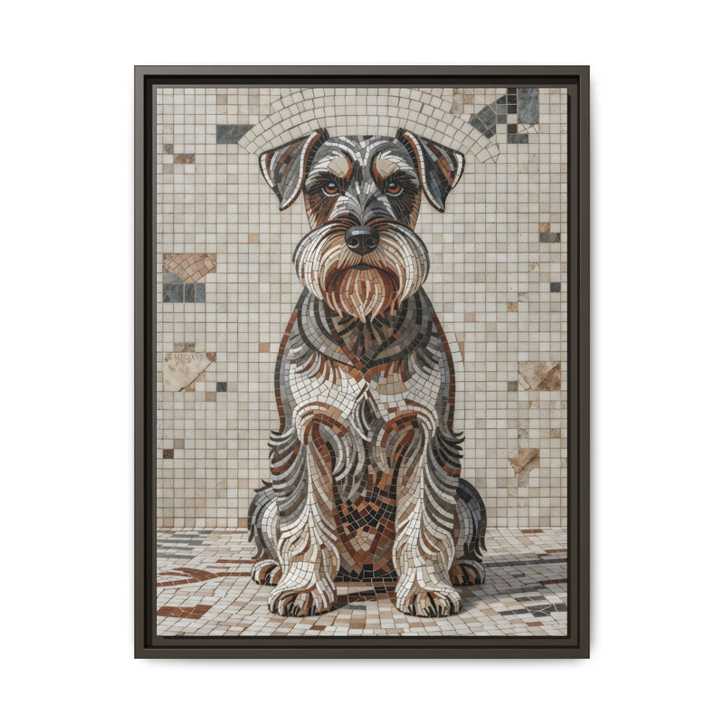 Schnauzer Canvas Wall Art - Mosaic Style Fine Art Print | Living Work of Art Collection