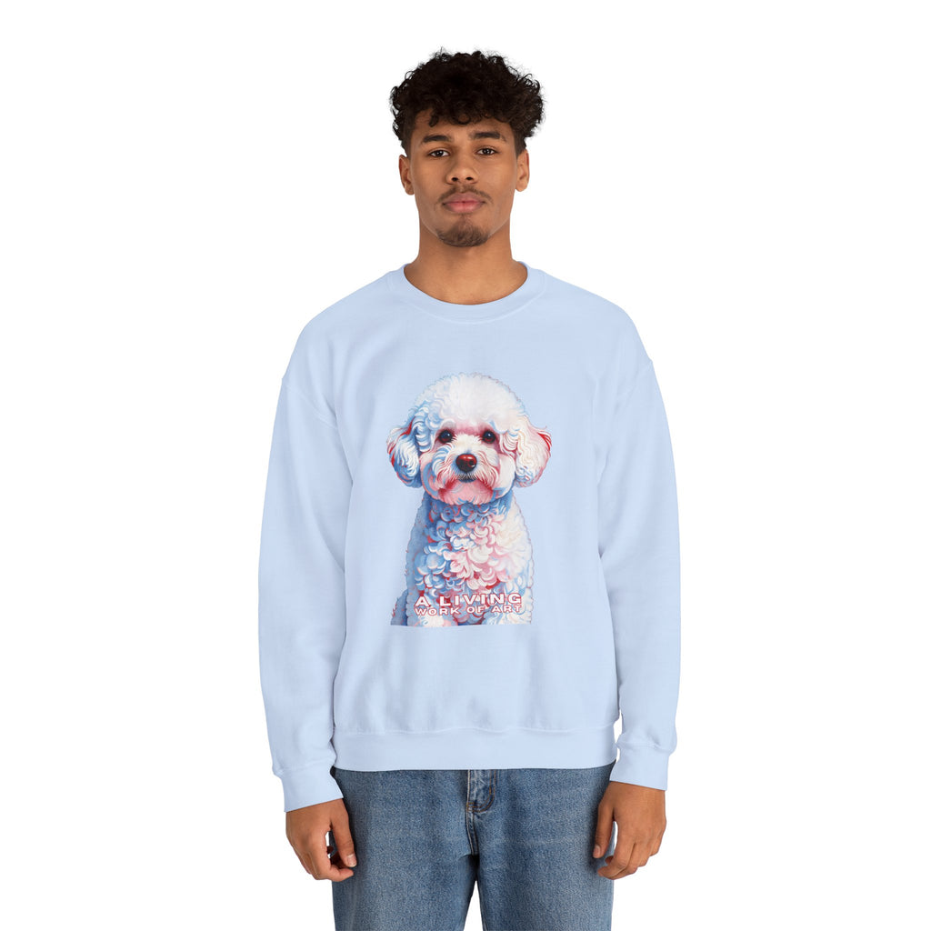 Bichon Frise Sweatshirt | Living Work of Art Collection | Pointillism Style