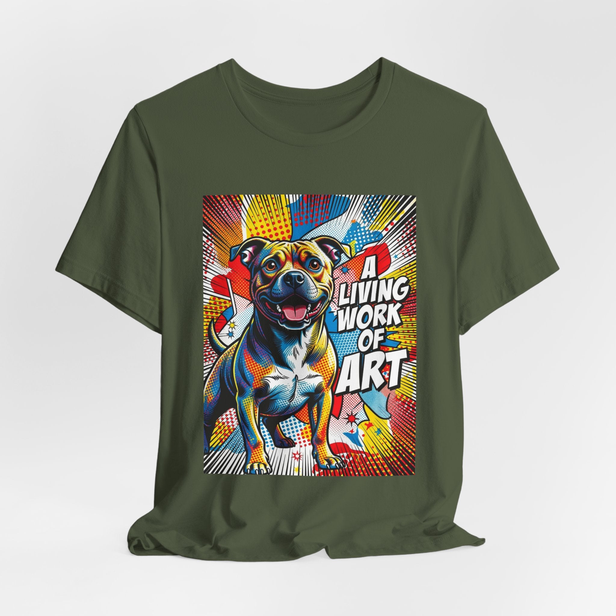 Staffordshire Bull Terrier T Shirt | Living Work of Art Collection | Pop Art