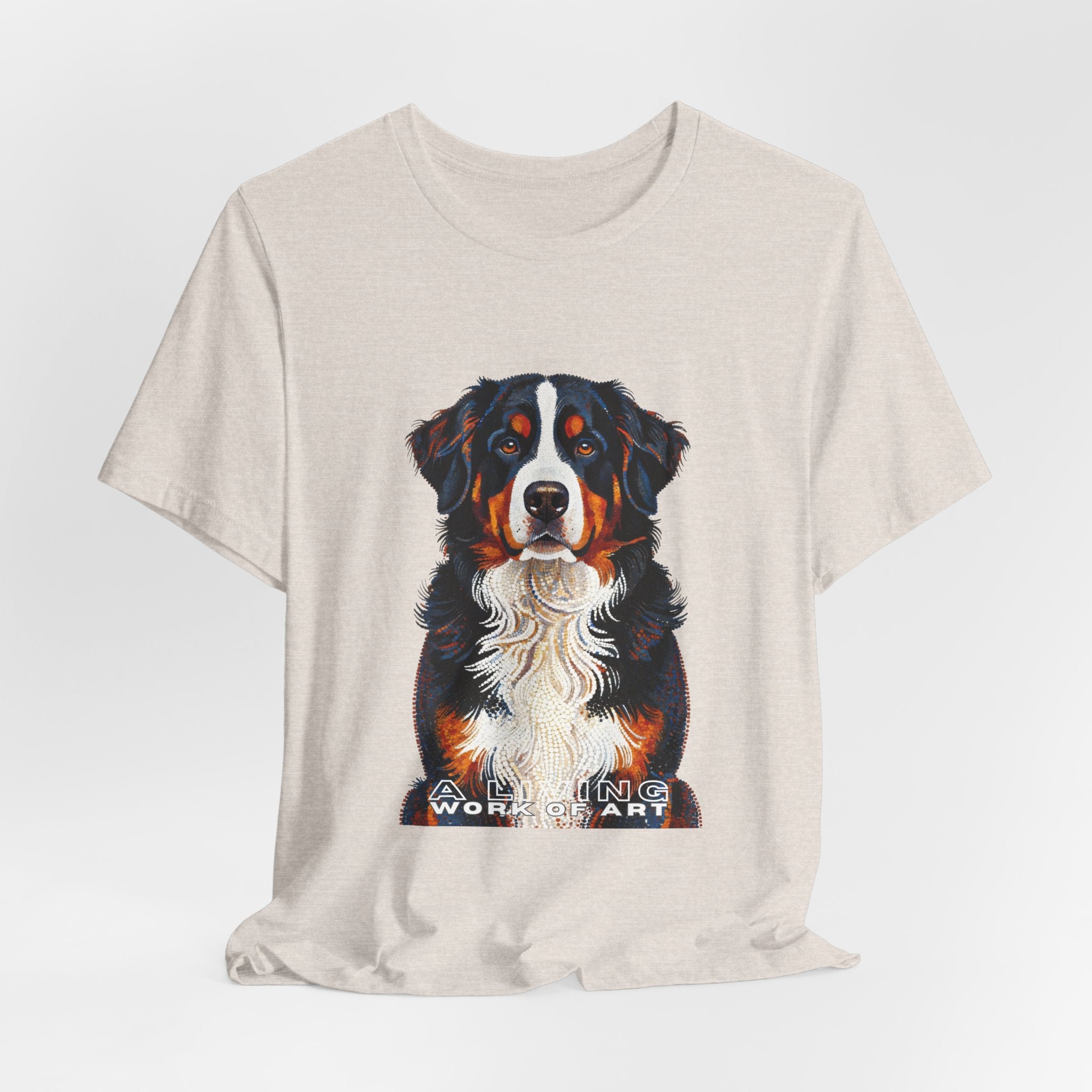 Bernese Mountain Dog T Shirt | Living Work of Art Collection | Pointillism Style