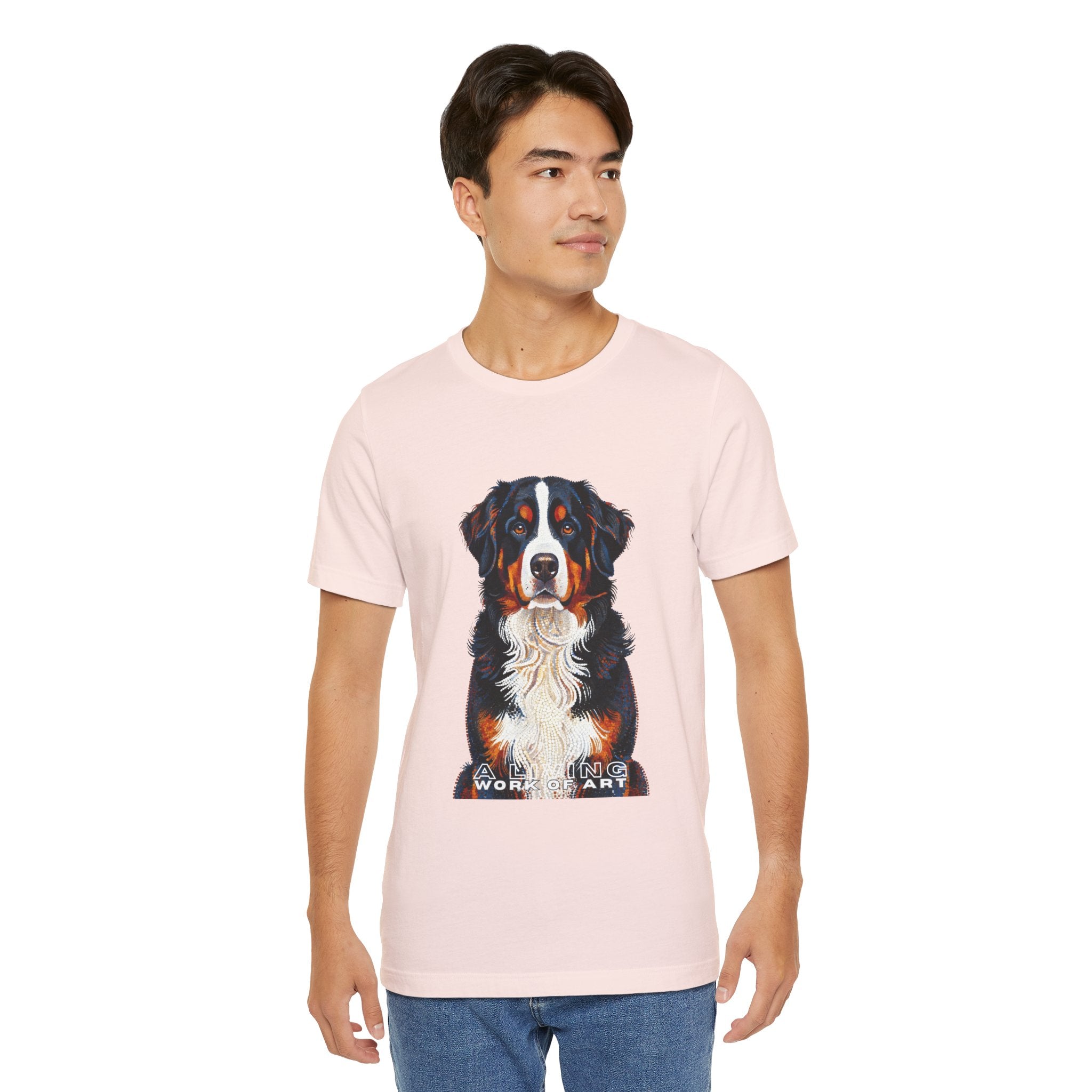 Bernese Mountain Dog T Shirt | Living Work of Art Collection | Pointillism Style