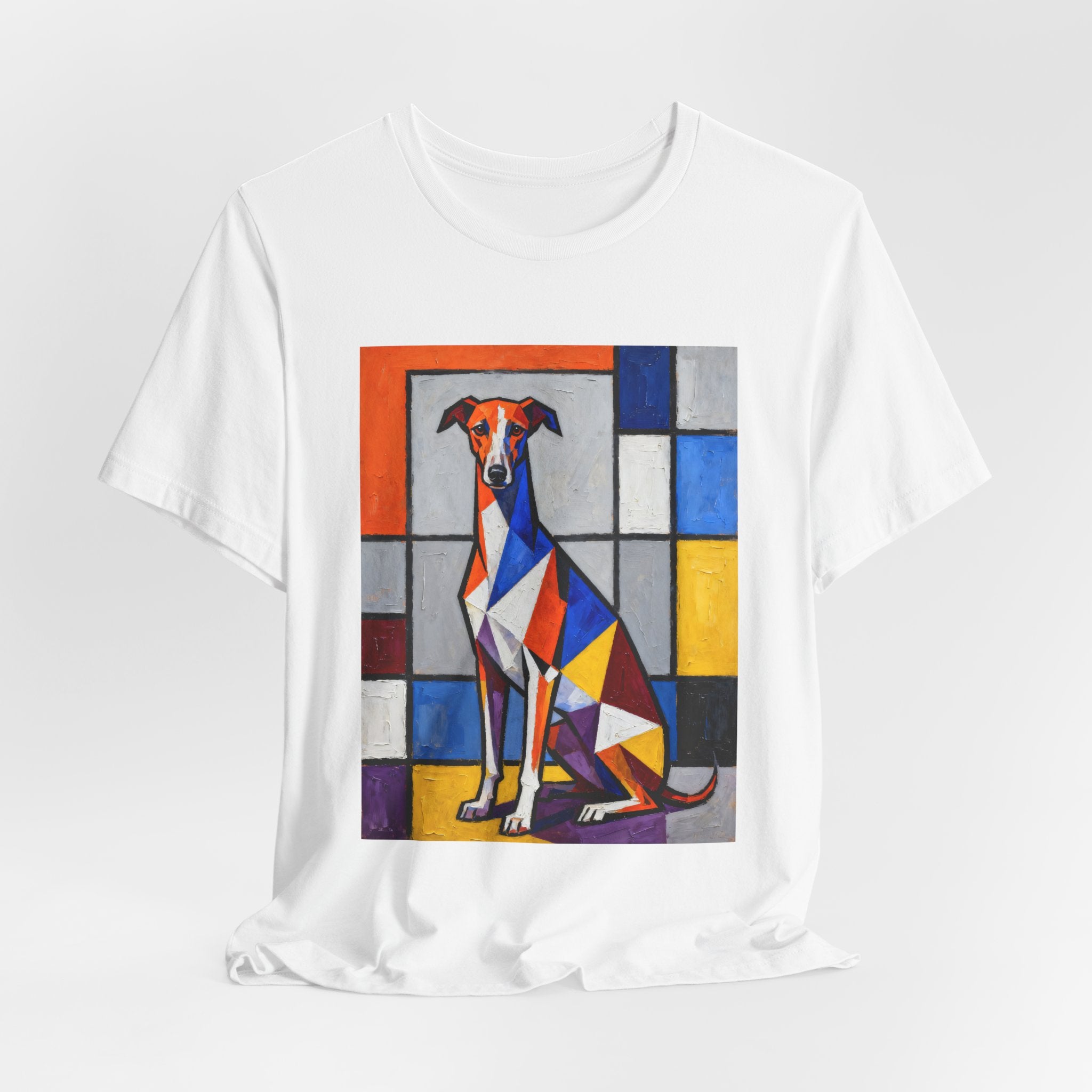 Whippet T Shirt | Living Work of Art Collection | Cubist Style
