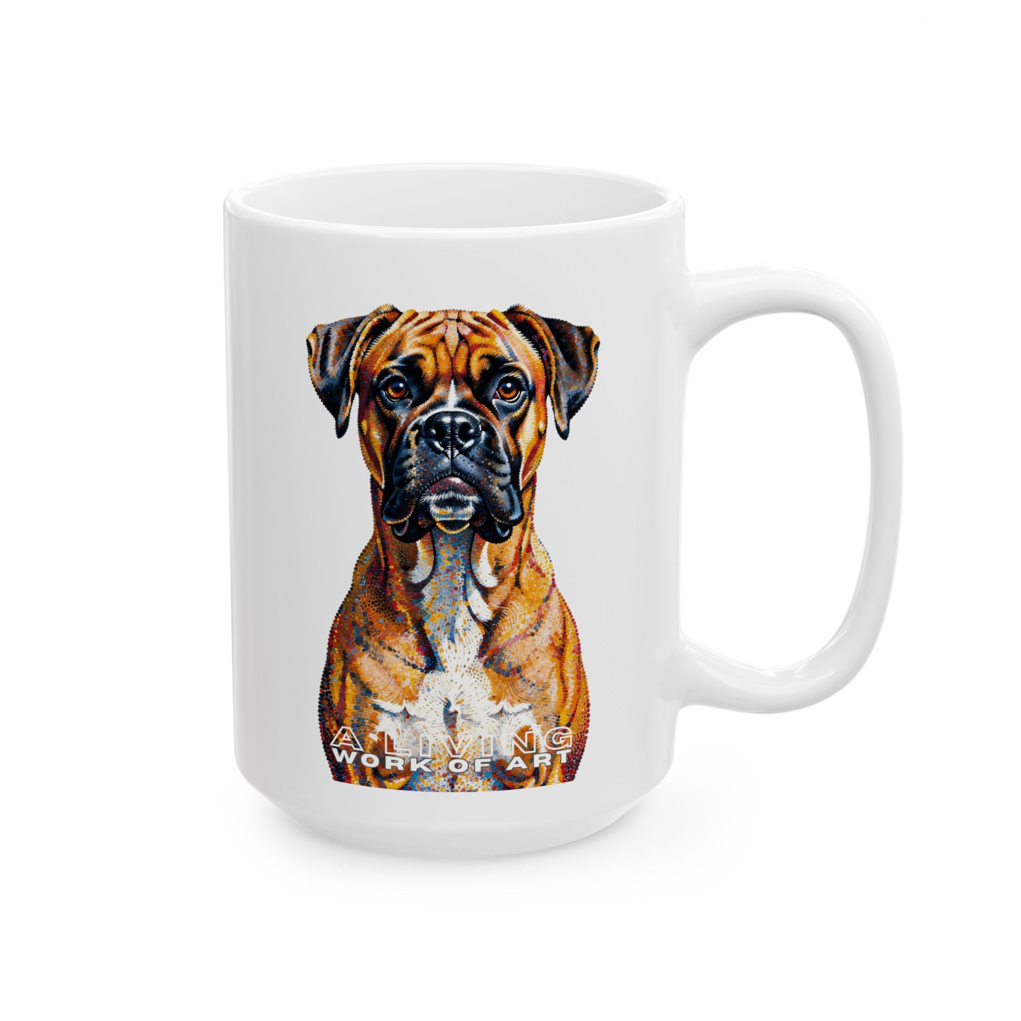 Boxer Coffee Mug | Living Work of Art Collection | Pointillism Style