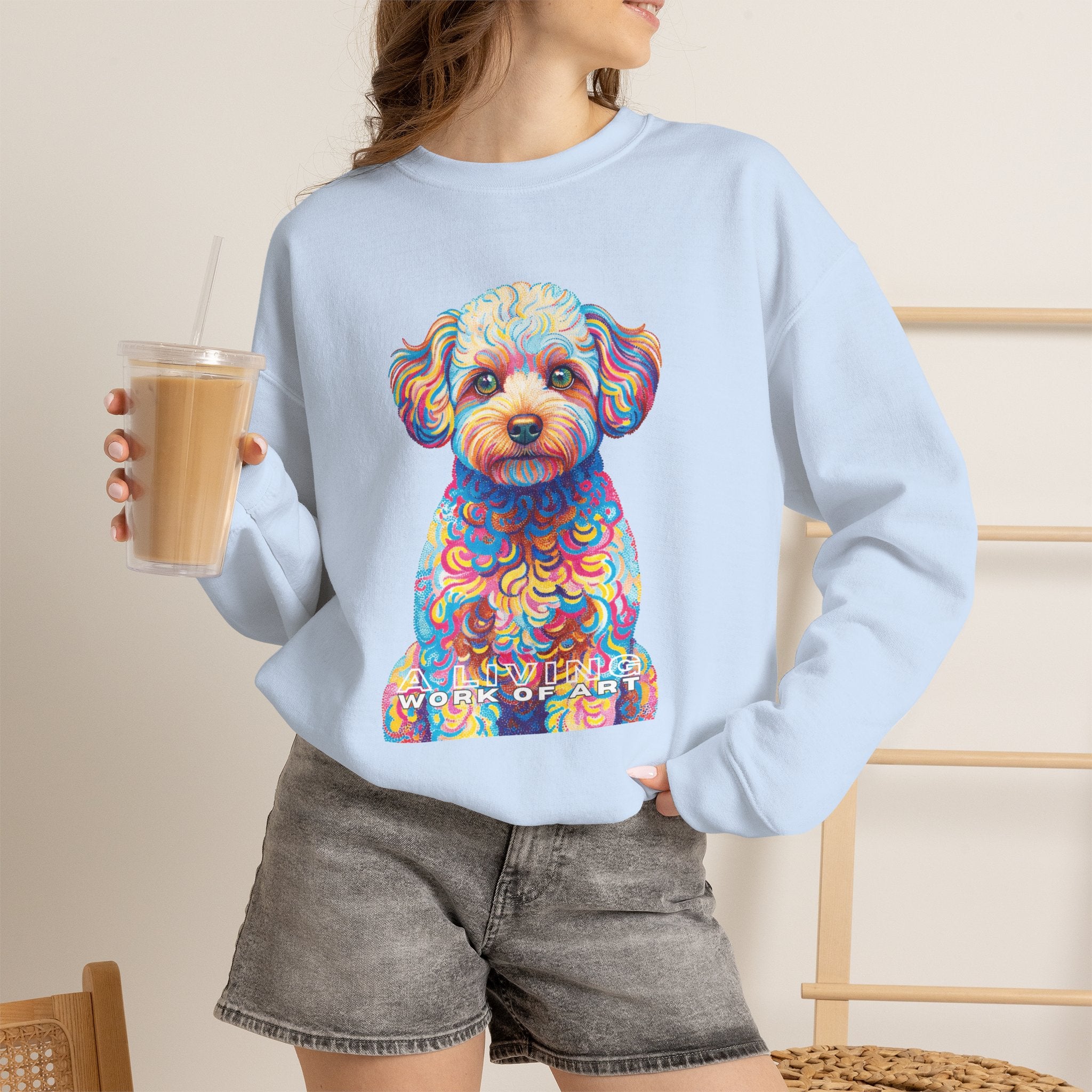 Maltipoo Sweatshirt | Living Work of Art Collection | Pointillism Style