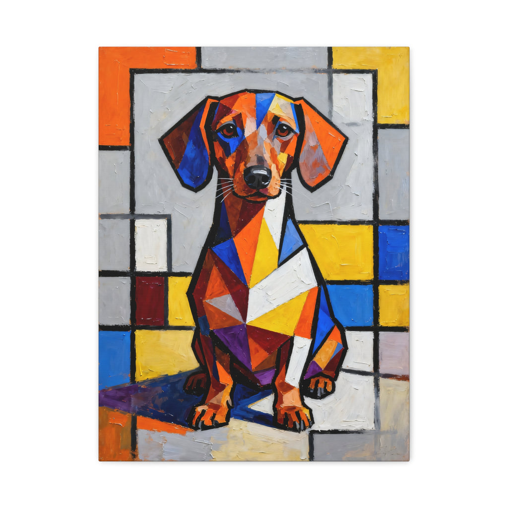 Dachshund Canvas Wall Art | Living Work of Art Collection | Cubist Style Print