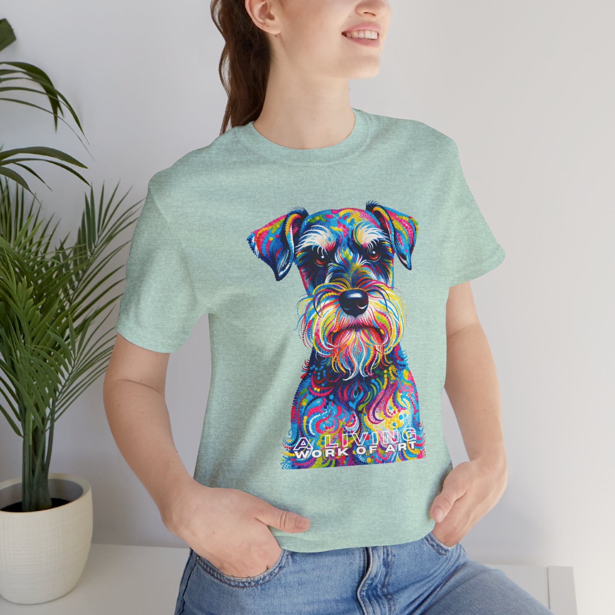 Schnauzer T Shirt | Living Work of Art Collection | Pointillism Style