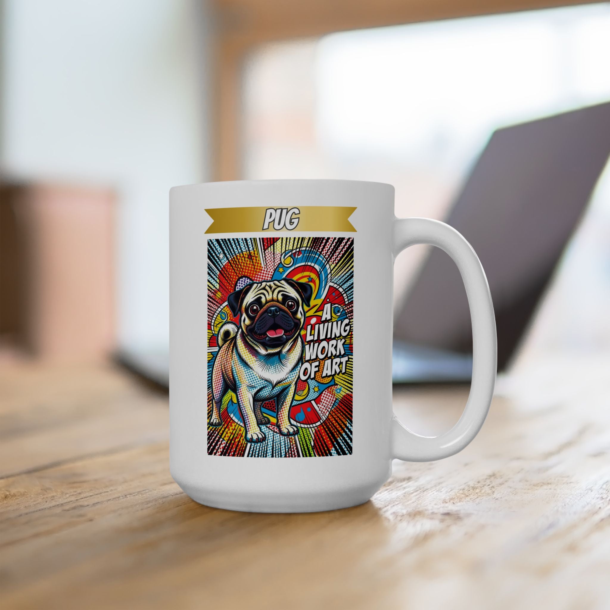 Pug Coffee Mug | Living Work of Art Collection | Pop Art