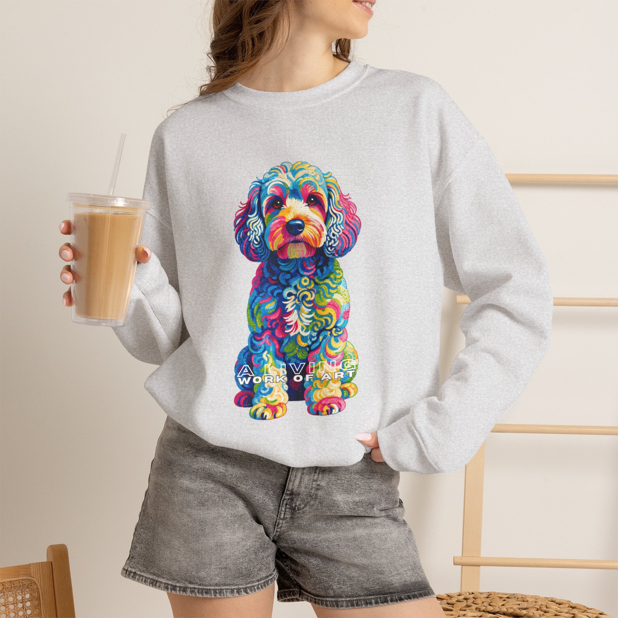Cockapoo Sweatshirt | Living Work of Art Collection | Pointillism Style