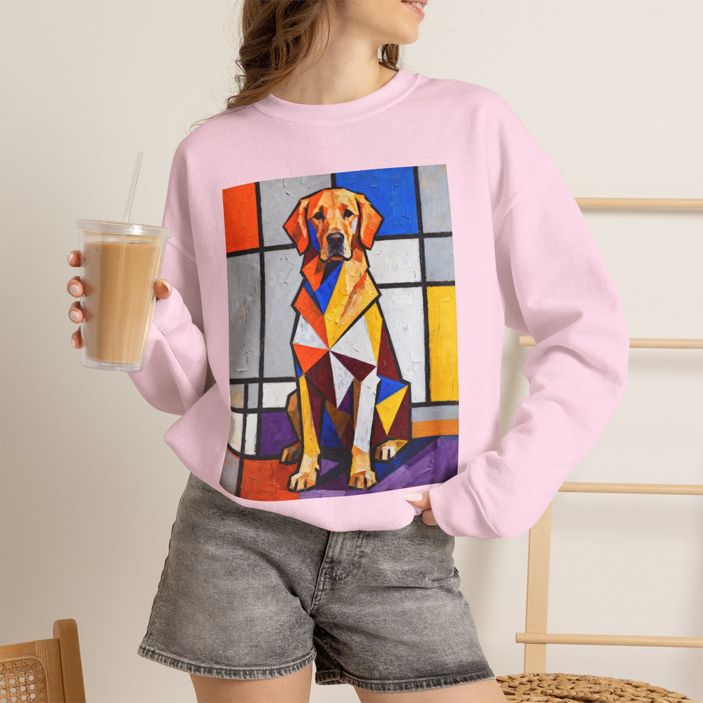 Golden Retriever Sweatshirt | Living Work of Art Collection | Cubist Style