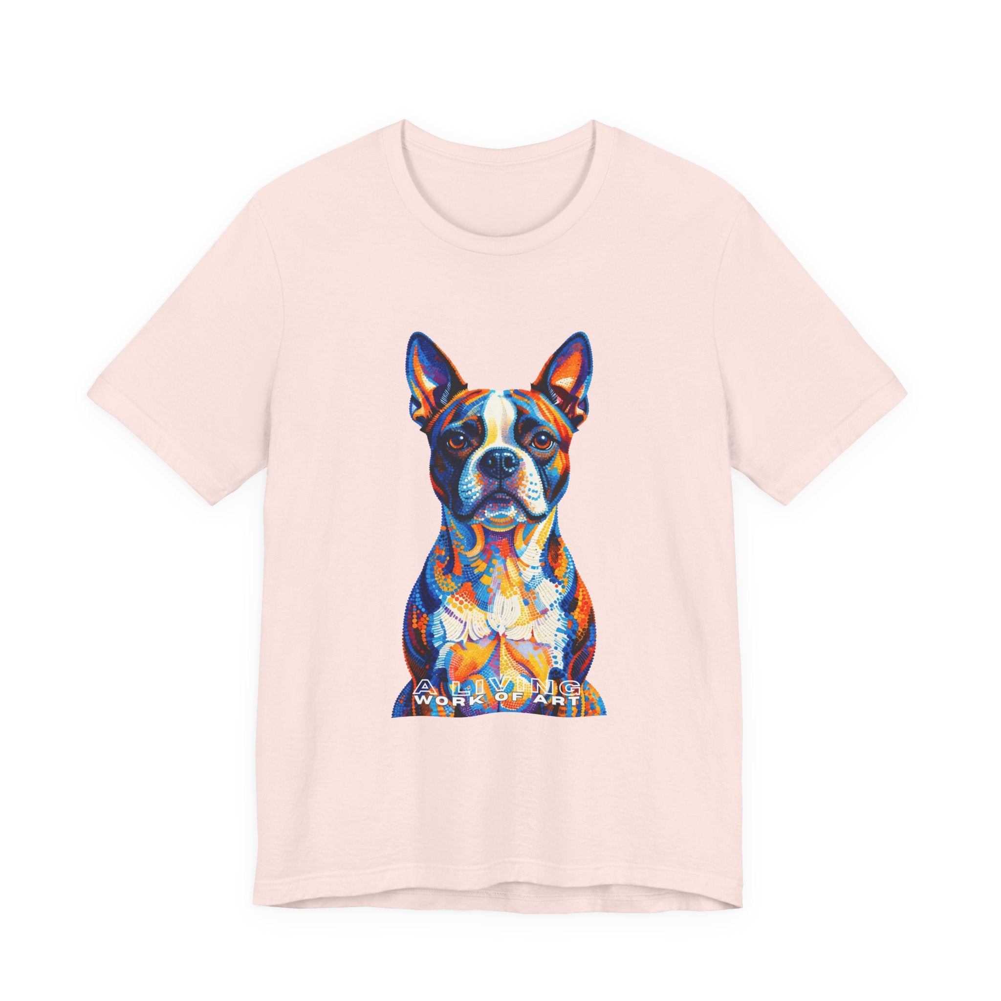 Boston Terrier T Shirt | Living Work of Art Collection | Pointillism Style