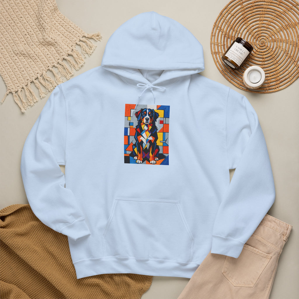 Bernese Mountain Dog Hoodie | Living Work of Art Collection | Cubist Style