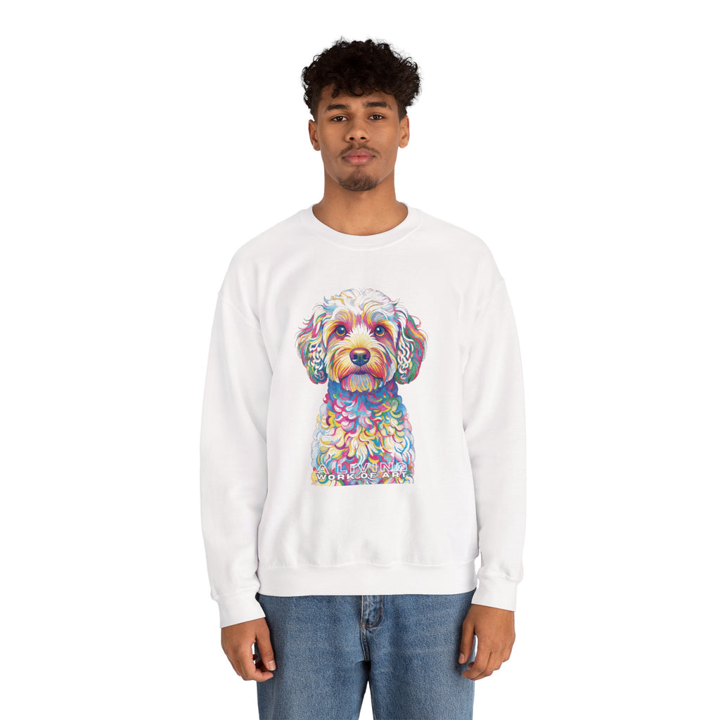 Cavapoo Sweatshirt | Living Work of Art Collection | Pointillism Style
