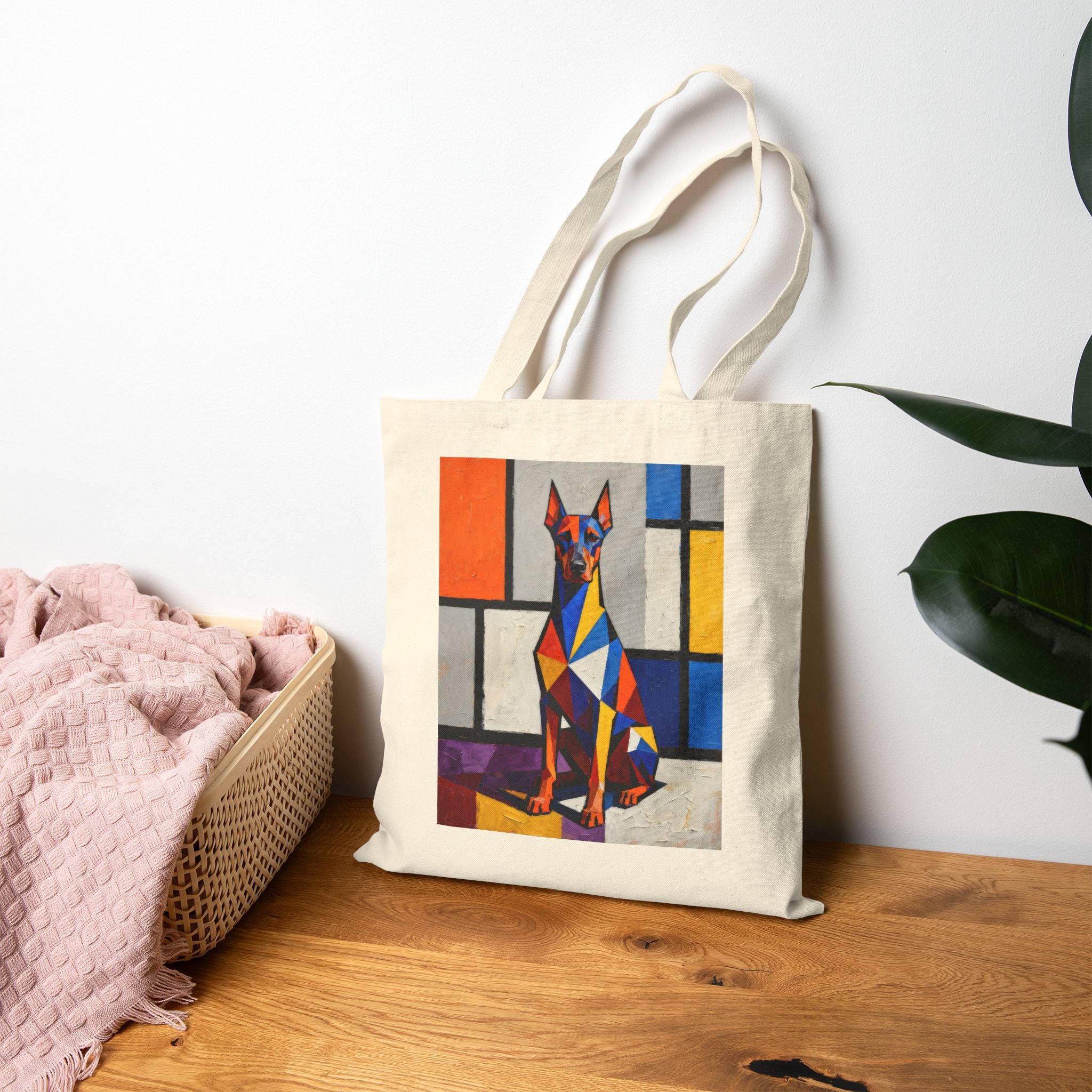 Doberman Pinscher Tote Bag | Living Work of Art Collection | Cubist Style